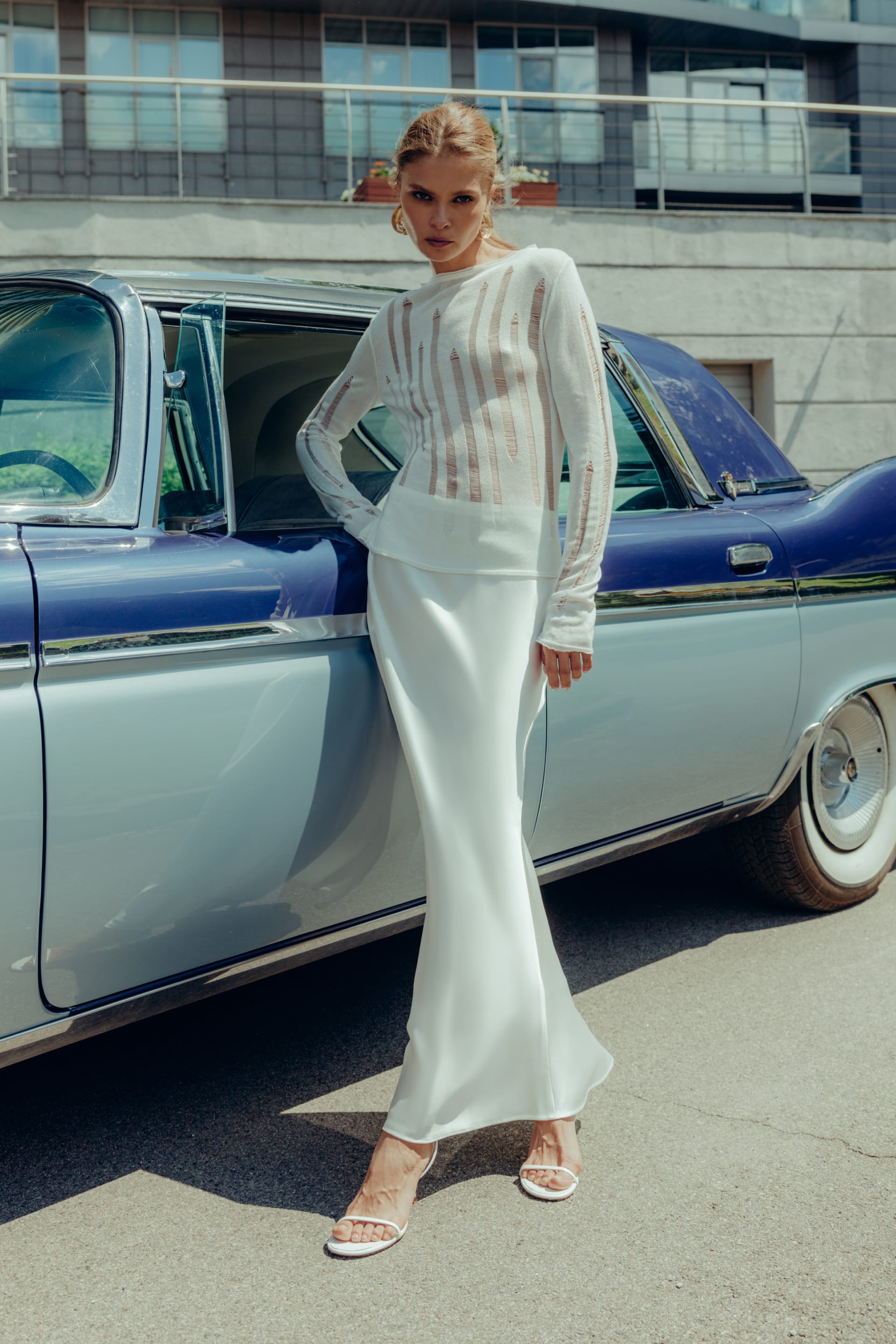 Satin midi skirt - WWB-SK1087-3-6 - Photo 3