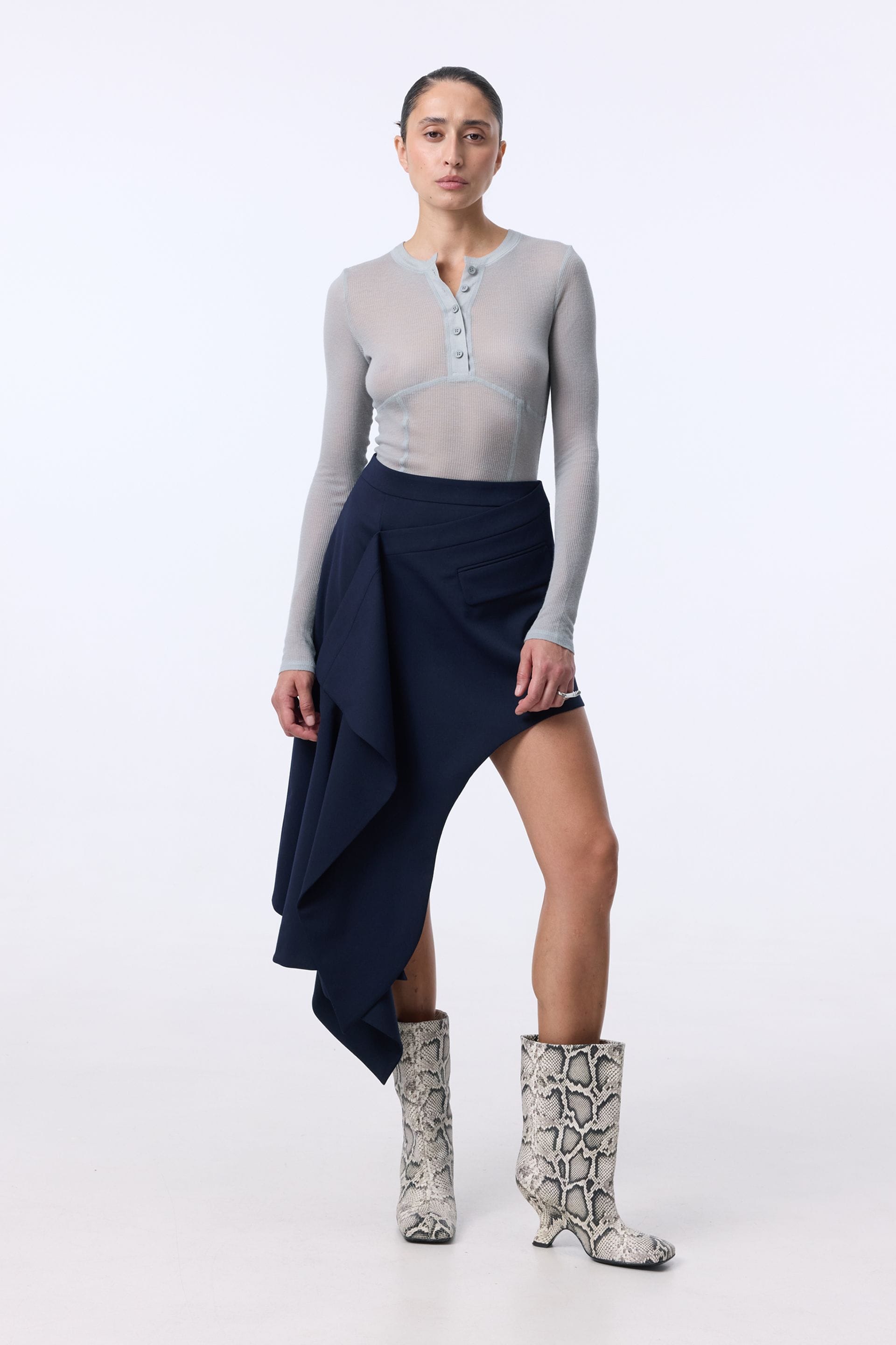 Spódnica wełniana Wrap - WWB-SK1165-11-1 - Photo 1
