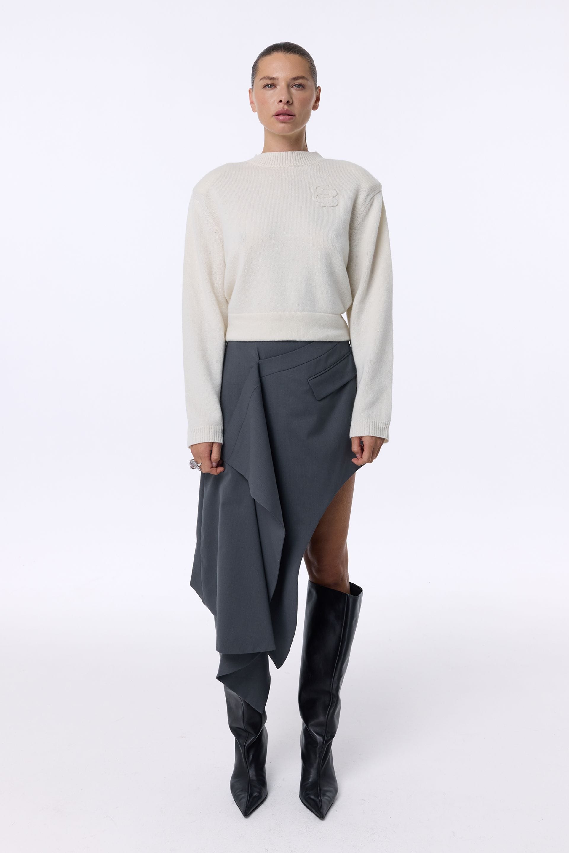 Spódnica wełniana Wrap - WWB-SK1165-18-1 - Photo 1