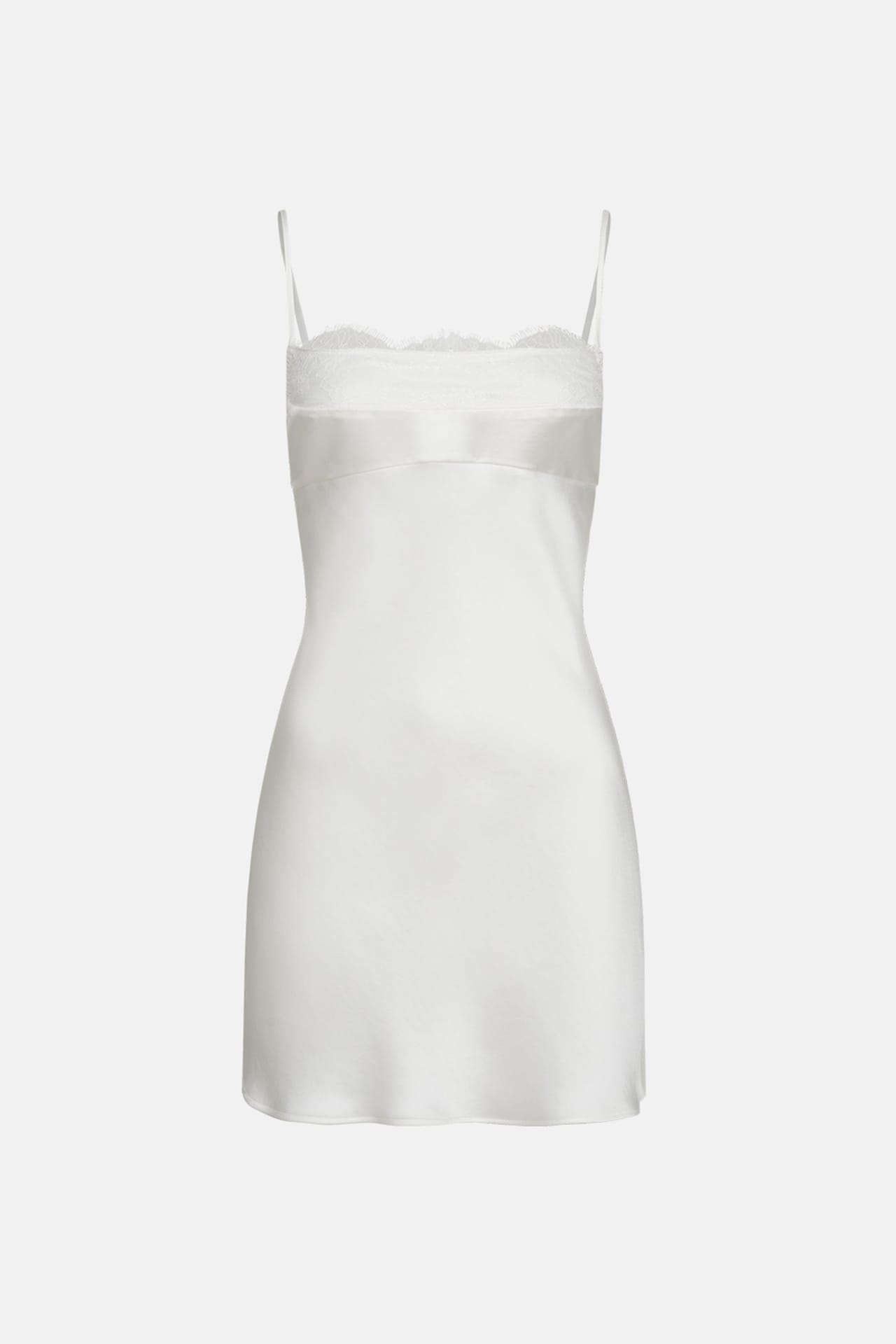 Mini dress with thin straps and lace - Photo 1