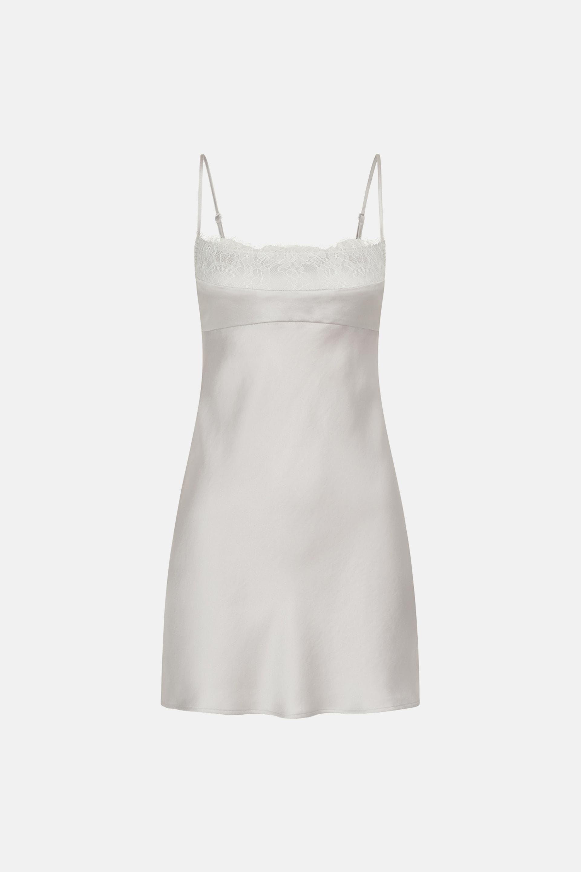 Mini dress with thin straps and lace - WWT-DR1076-7-6 - Photo 3