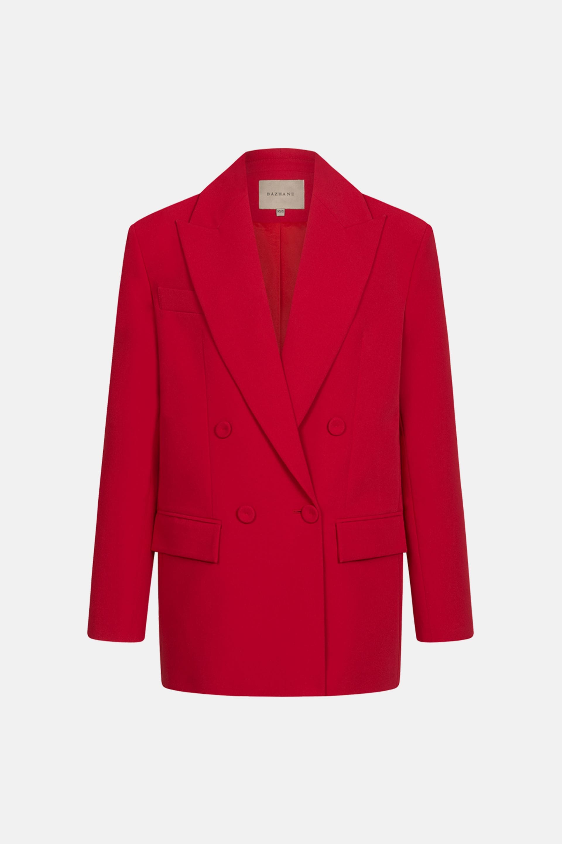 Blazer oversize en coton à double boutonnage avec épaulettes - WWT-J1014-13-11 - Photo 3