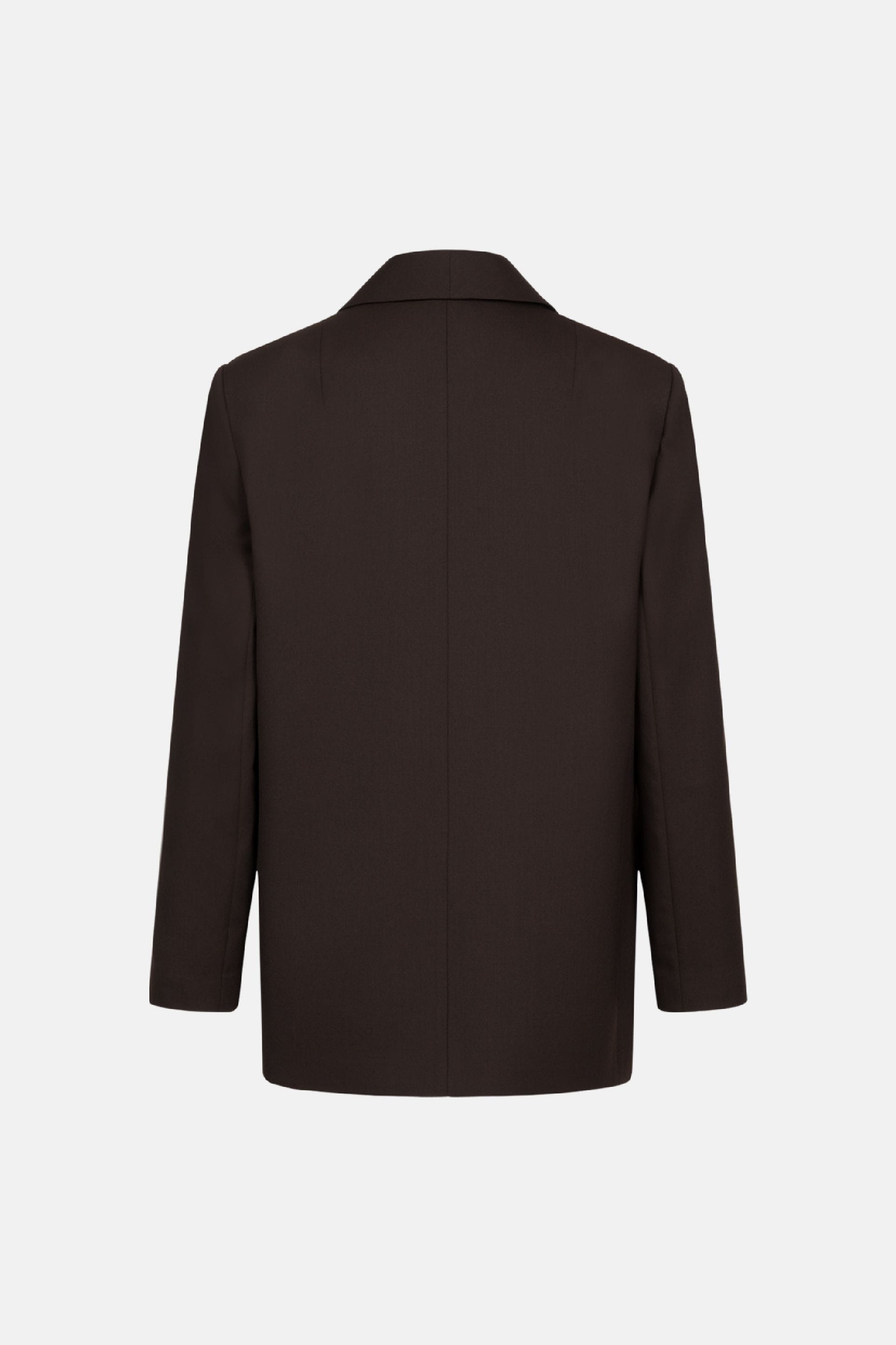 Oversized double-breasted wool blazer with shoulder pads - WWT-J1014-14-1 - Photo 2