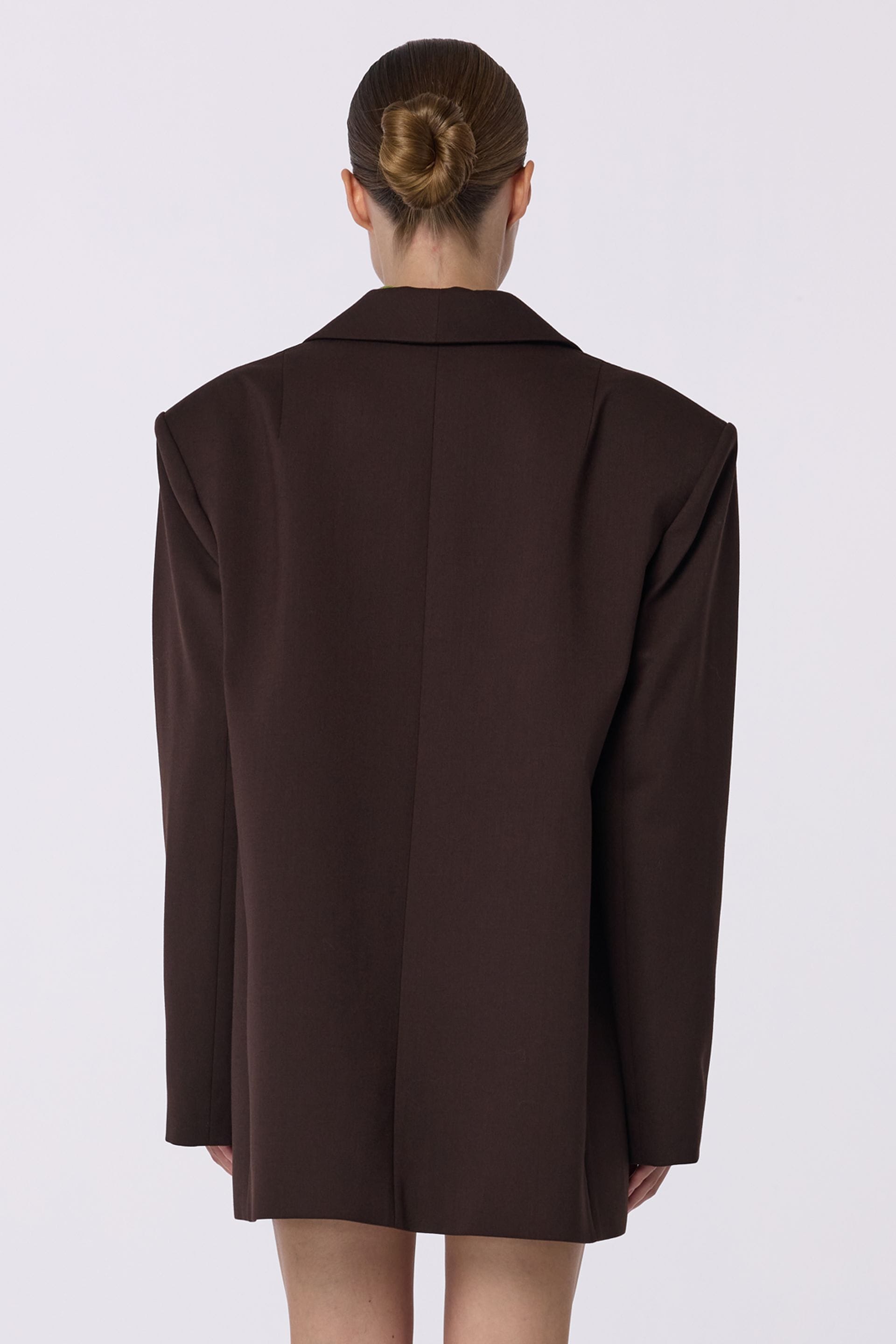 Oversized double-breasted wool blazer with shoulder pads - WWT-J1014-14-1 - Photo 4