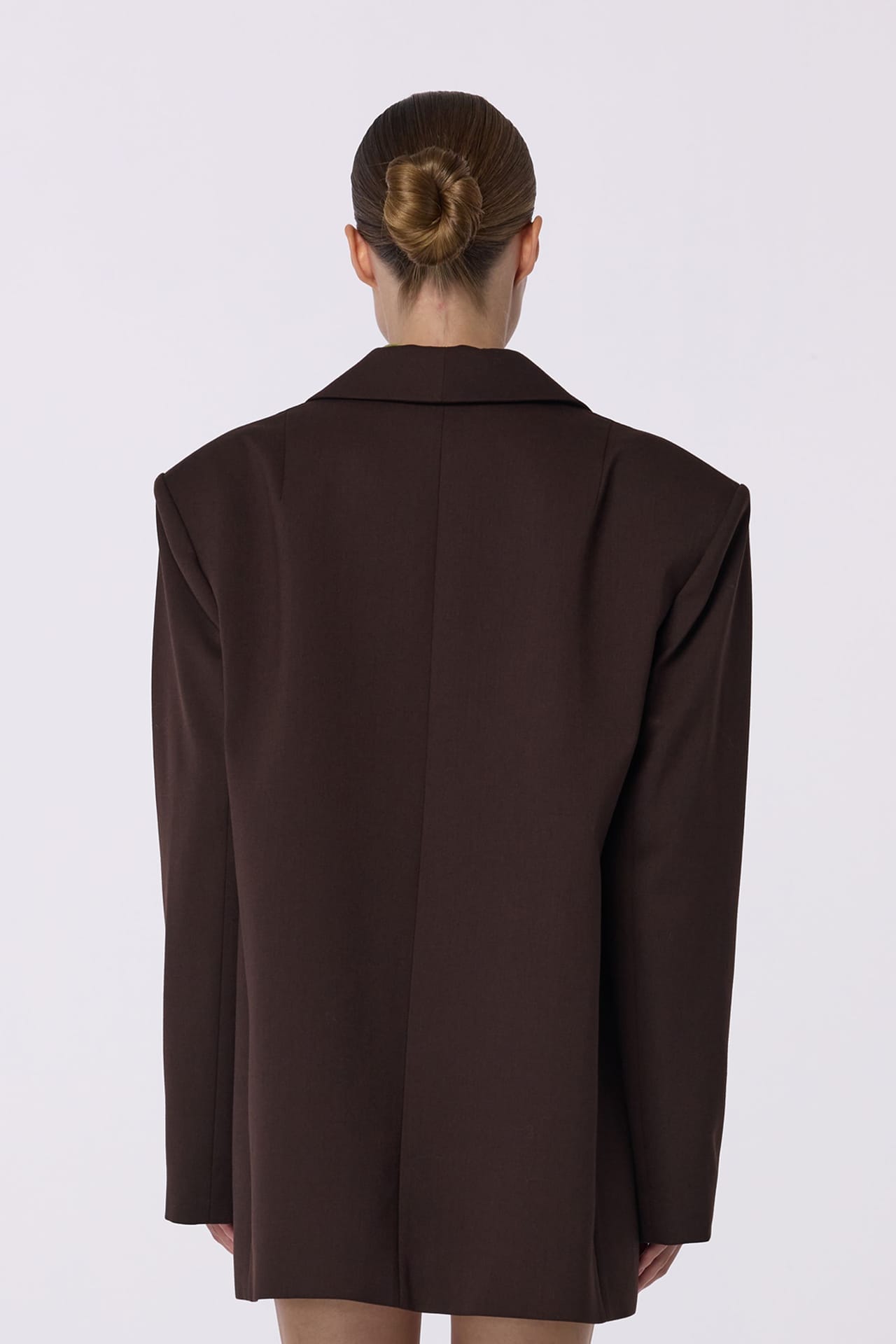 Veste en laine croisée oversize avec épaulettes - Photo 2