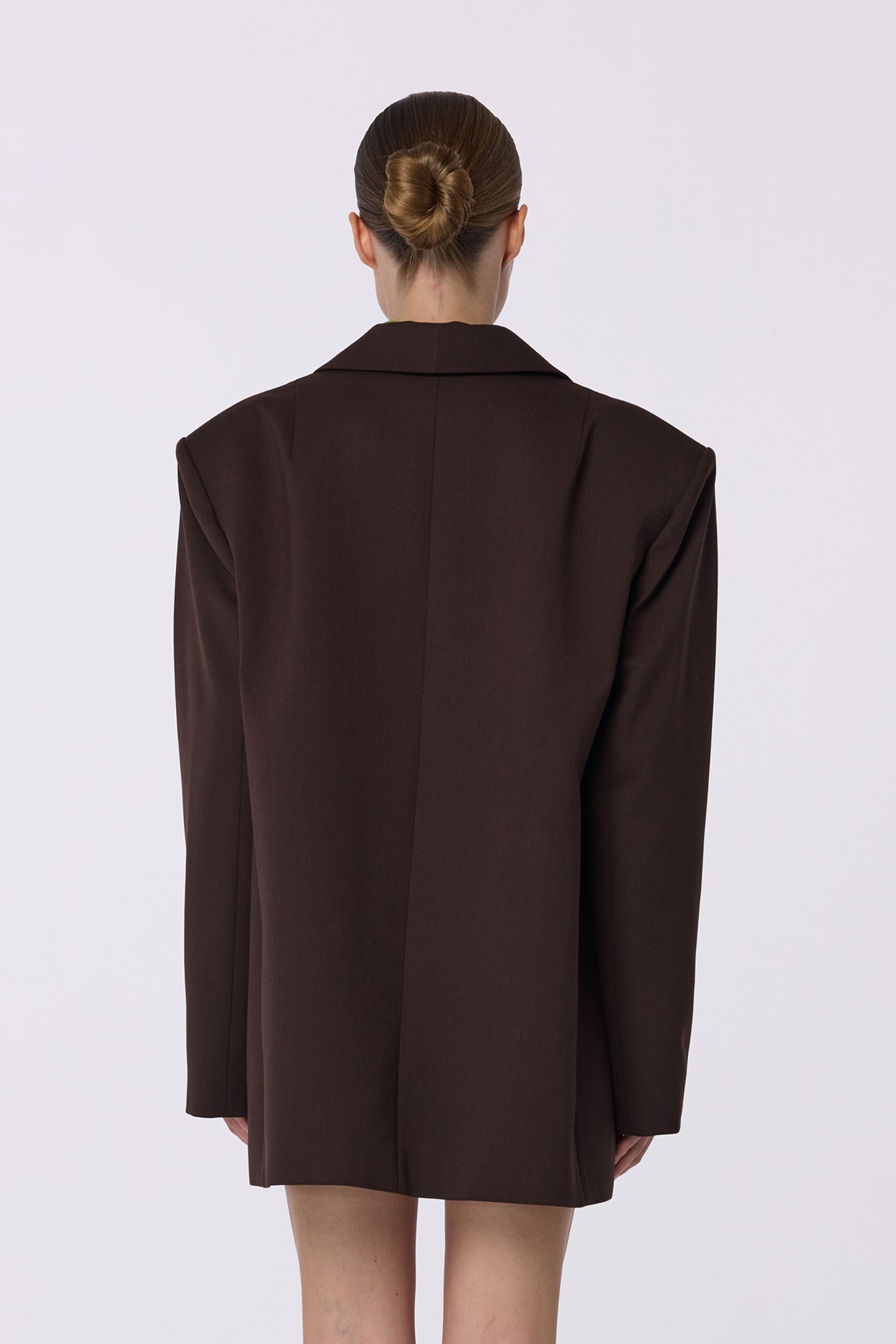 Veste en laine croisée oversize avec épaulettes - WWT-J1014-14-1 - Photo 2