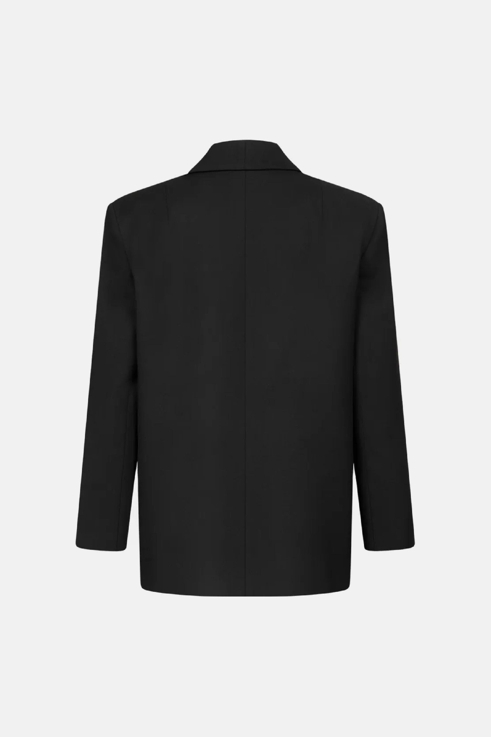 Blazer oversize en coton à double boutonnage avec épaulettes - WWT-J1014-2-11 - Photo 2