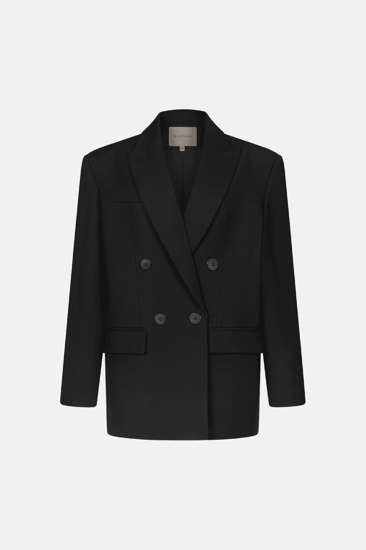 Veste en laine croisée oversize avec épaulettes - Photo 4