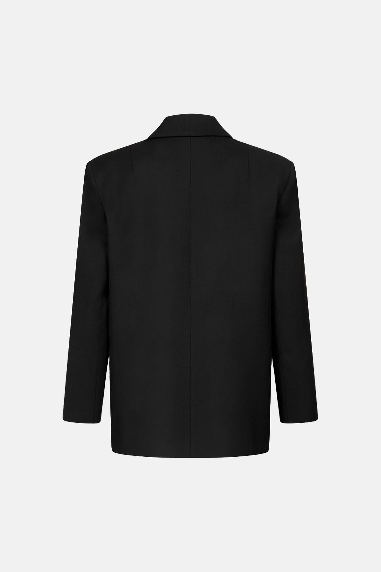 Veste en laine croisée oversize avec épaulettes - Photo 3