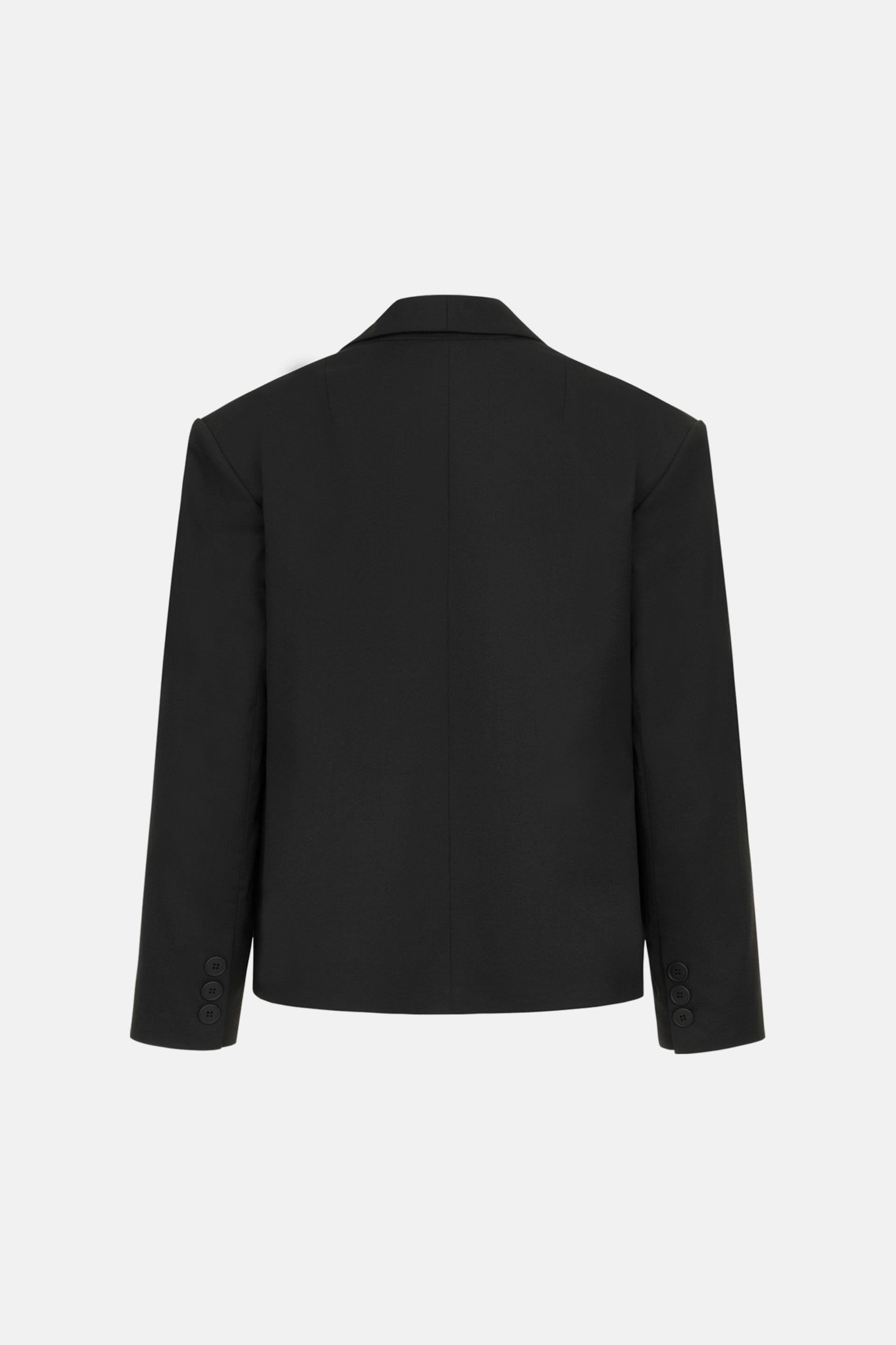 Blazer en coton oversize avec petit triangle - WWT-J1035-2-11 - Photo 4