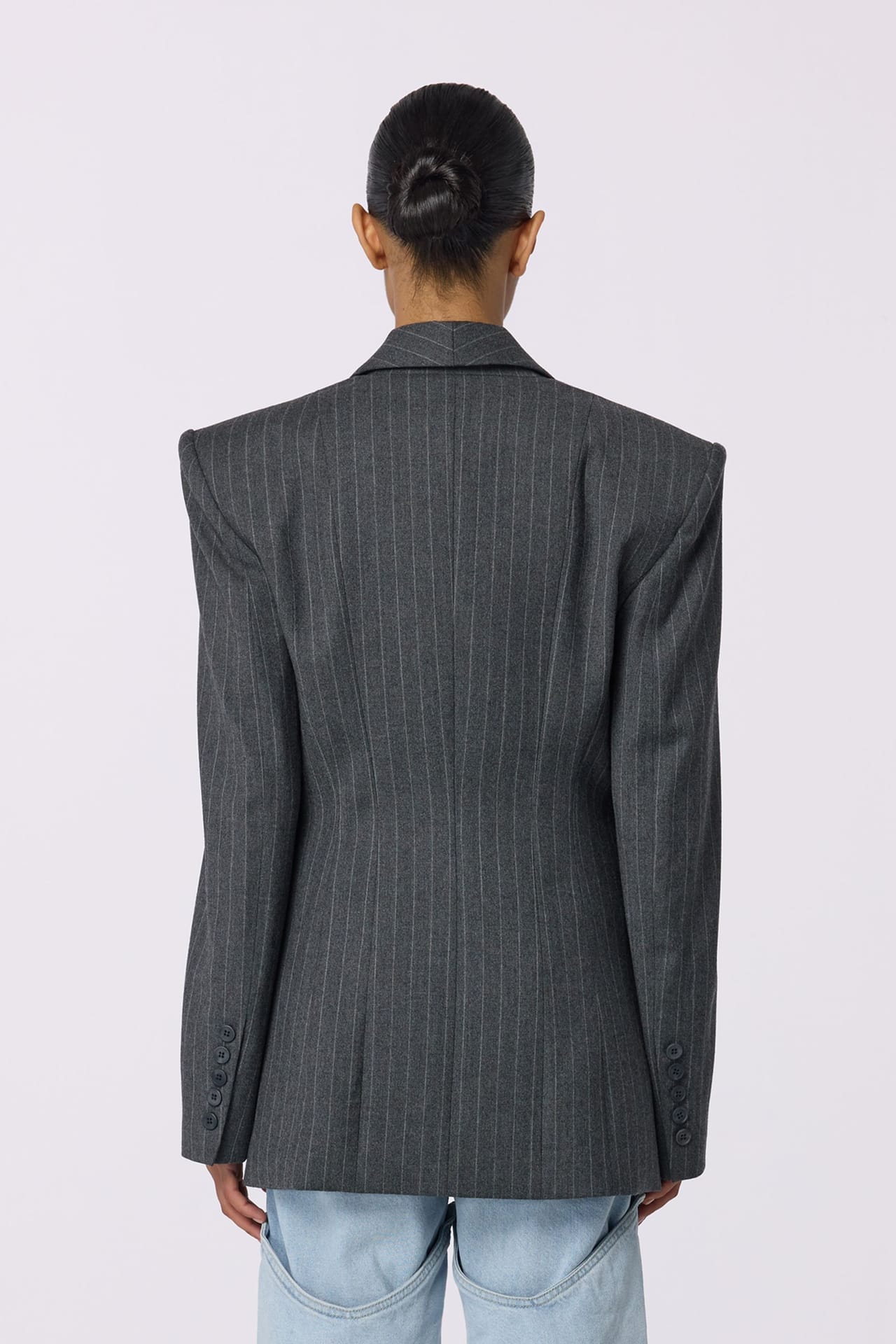 Veste en laine cintrée à un bouton - Photo 2