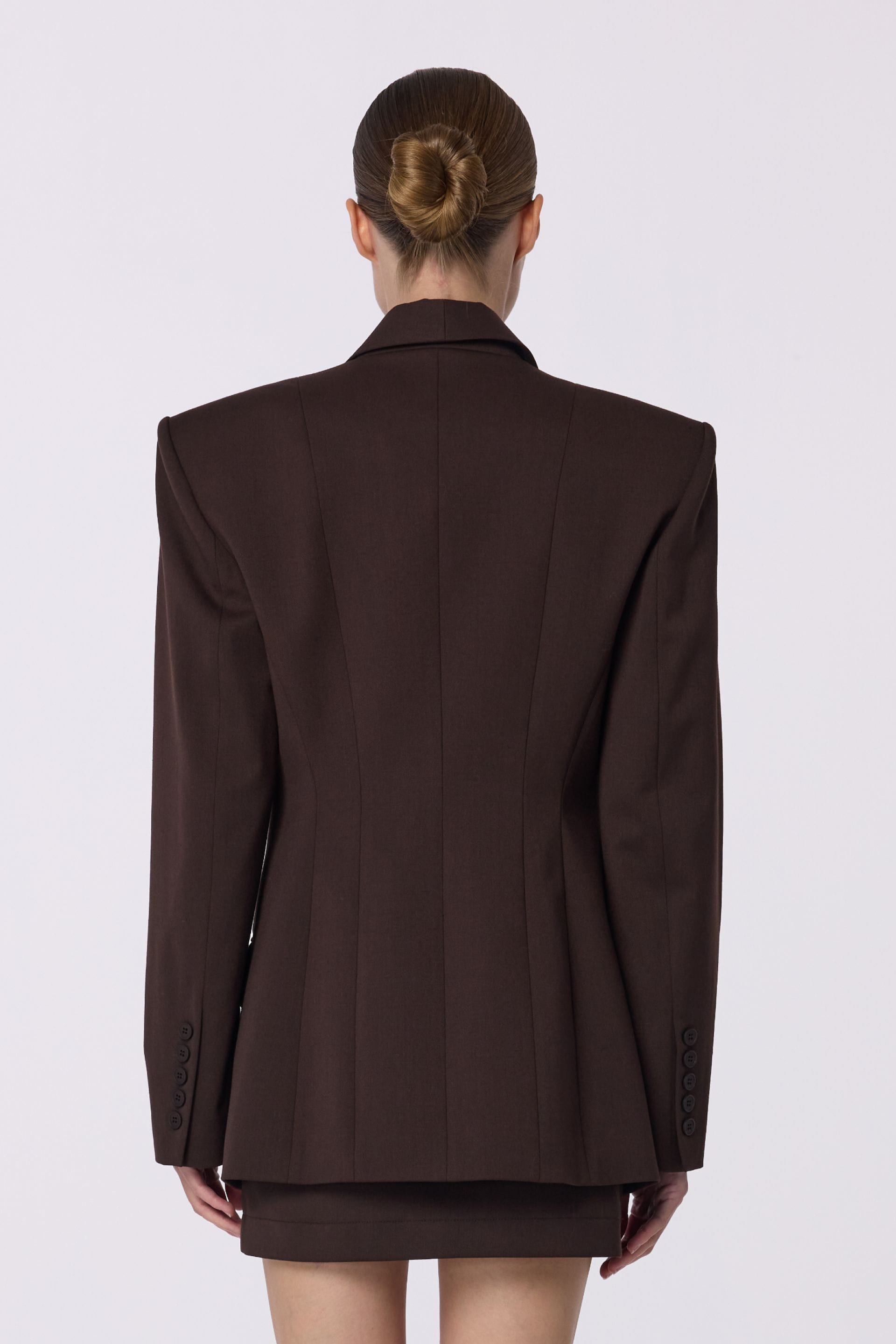 Single-breasted woolen jacket, fitted - WWT-J1054-14-1 - Photo 4