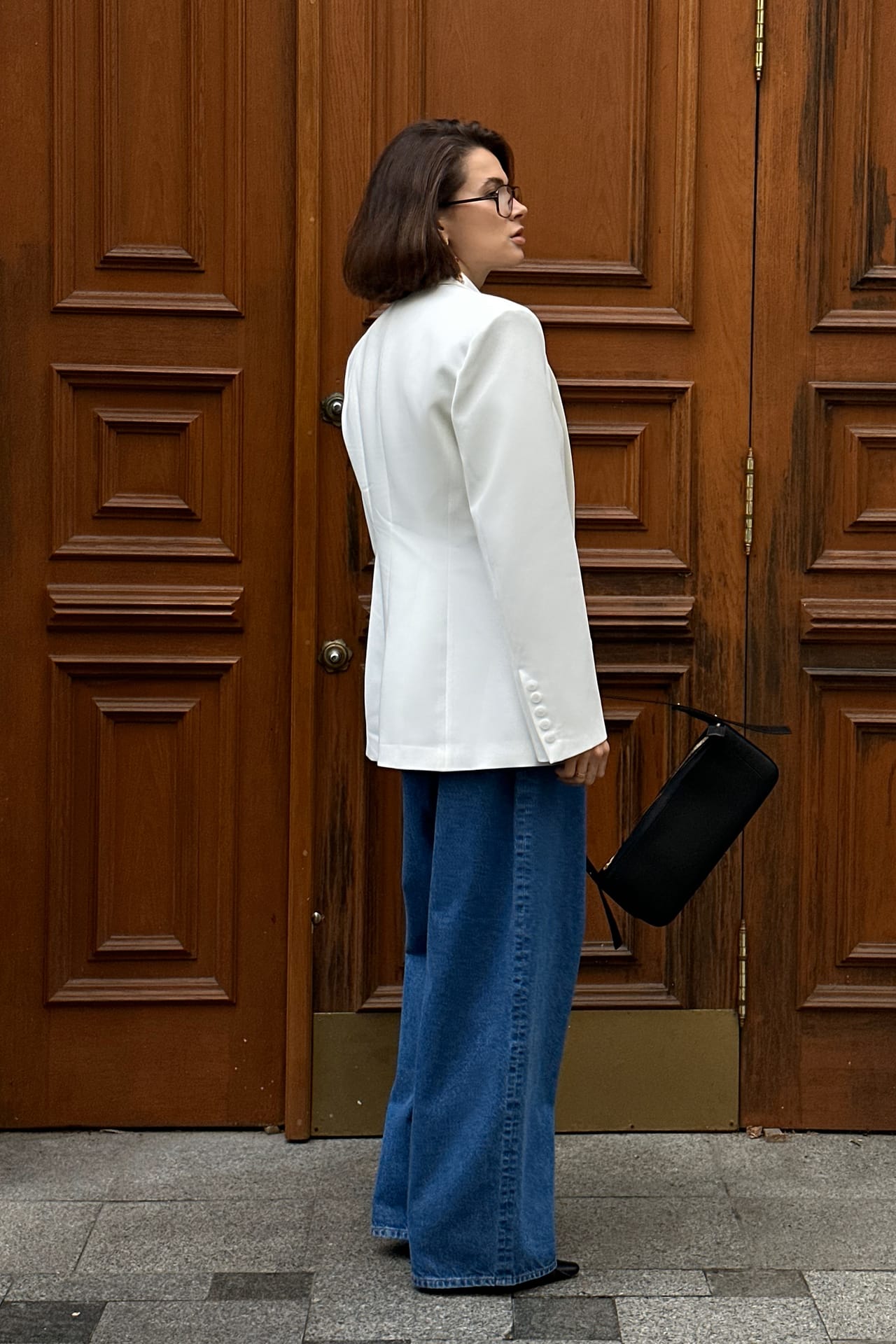 Blazer cintrée en coton à un bouton - Photo 4