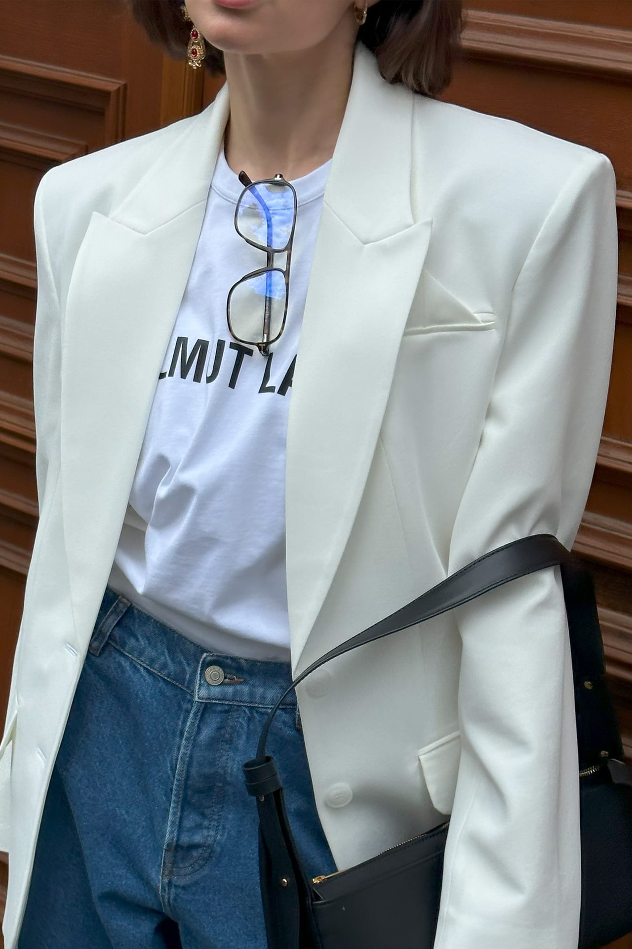 Blazer cintrée en coton à un bouton - Photo 5