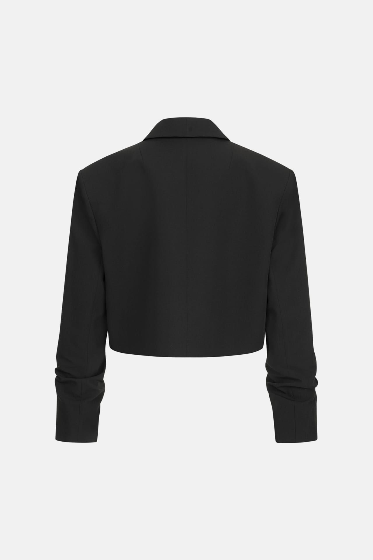 Cropped cotton jacket with gathered sleeves - Photo 2