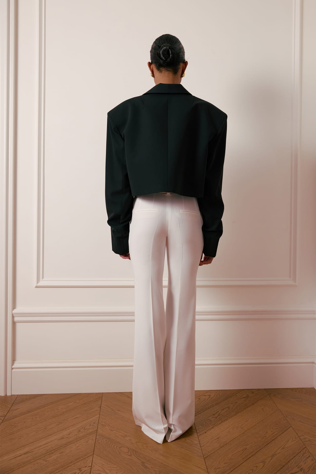 Cropped cotton jacket with gathered sleeves - Photo 4