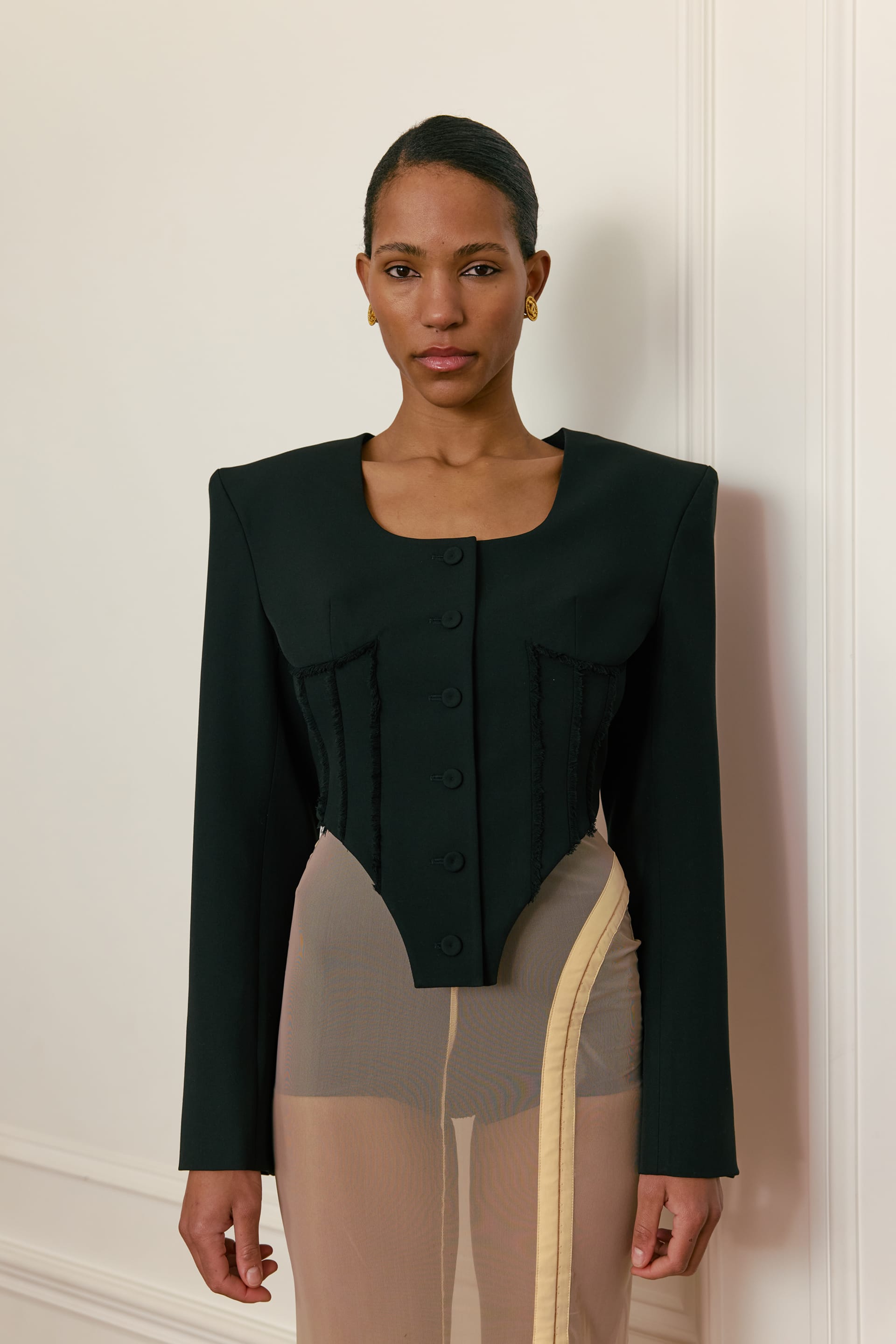 Corset cotton blazer - WWT-J1122-2-11 - Photo 1