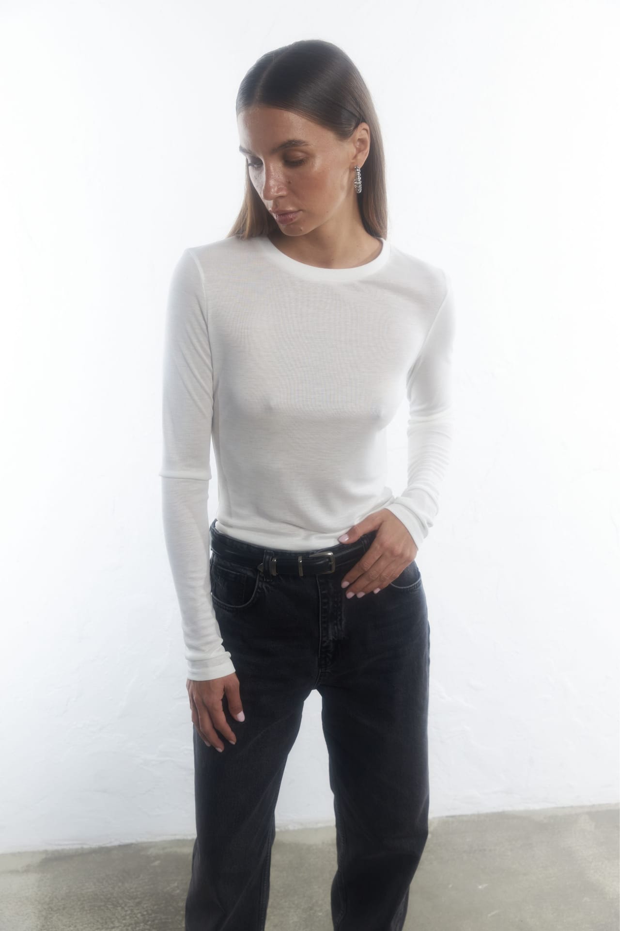 Longsleeve semi sheer fitted - Photo 3