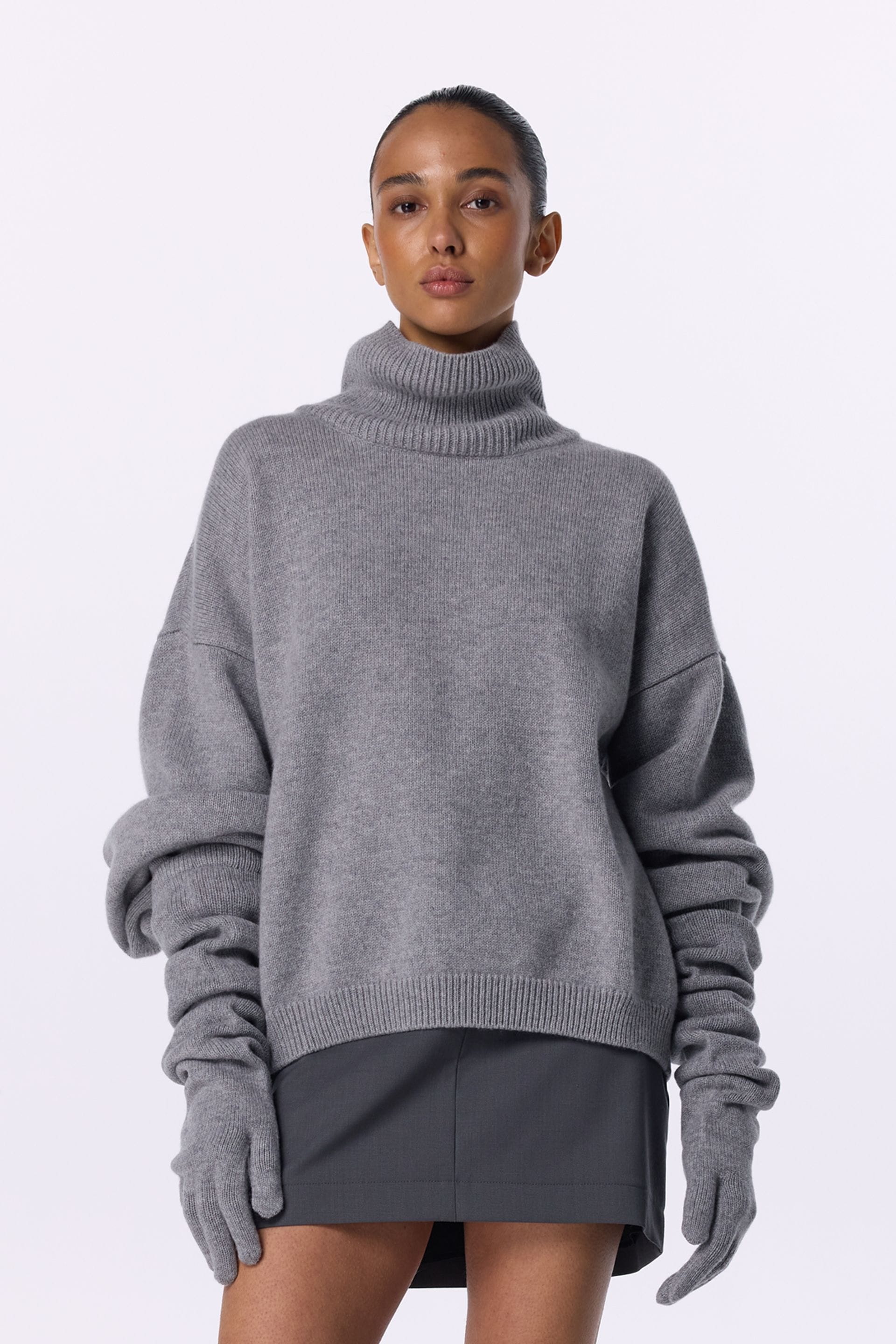 Oversized cropped sweater - WWT-SW4050-7-18 - Photo 1