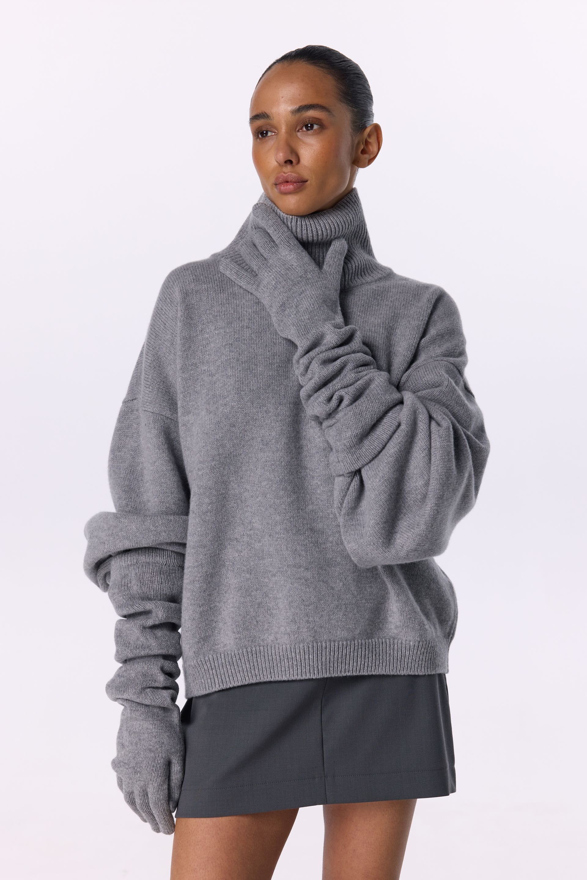 Oversized cropped sweater - WWT-SW4050-7-18 - Photo 2