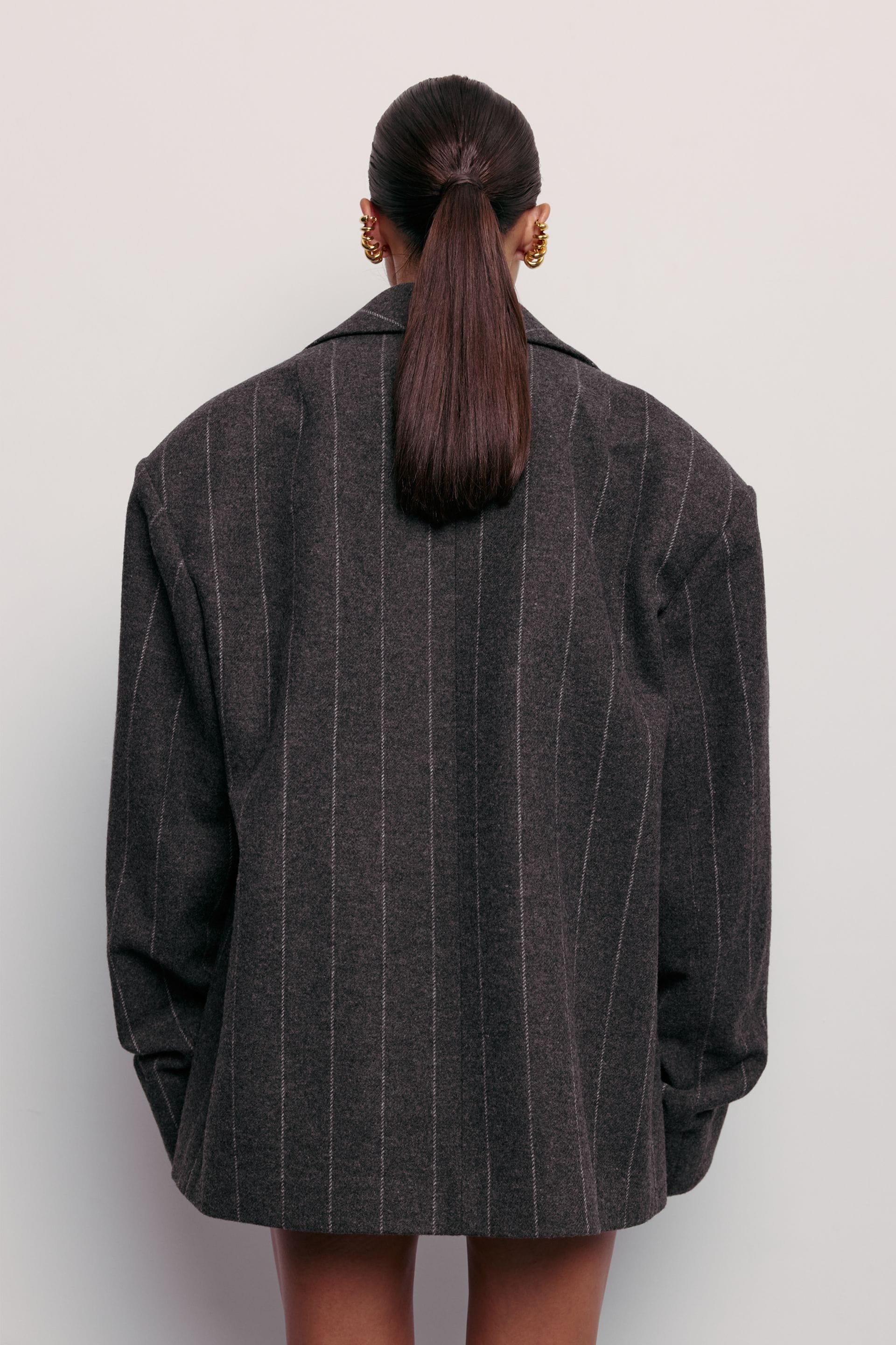 Manteau-veste oversize avec fronces sur la manche - WWU-JC1083-10-5 - Photo 2