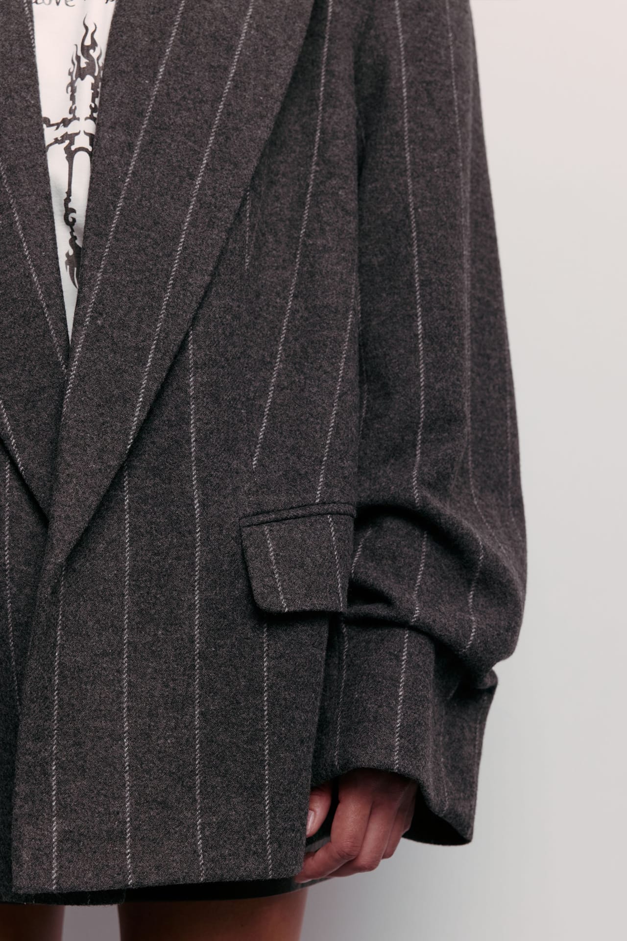 Oversized coat-jacket with gathered sleeves - Photo 5