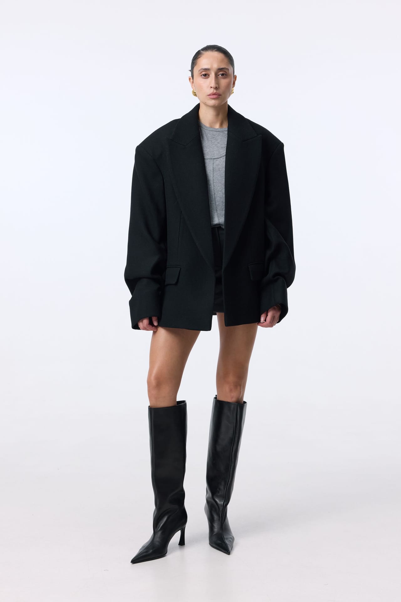 Manteau-veste oversize avec fronces sur la manche - Photo 3