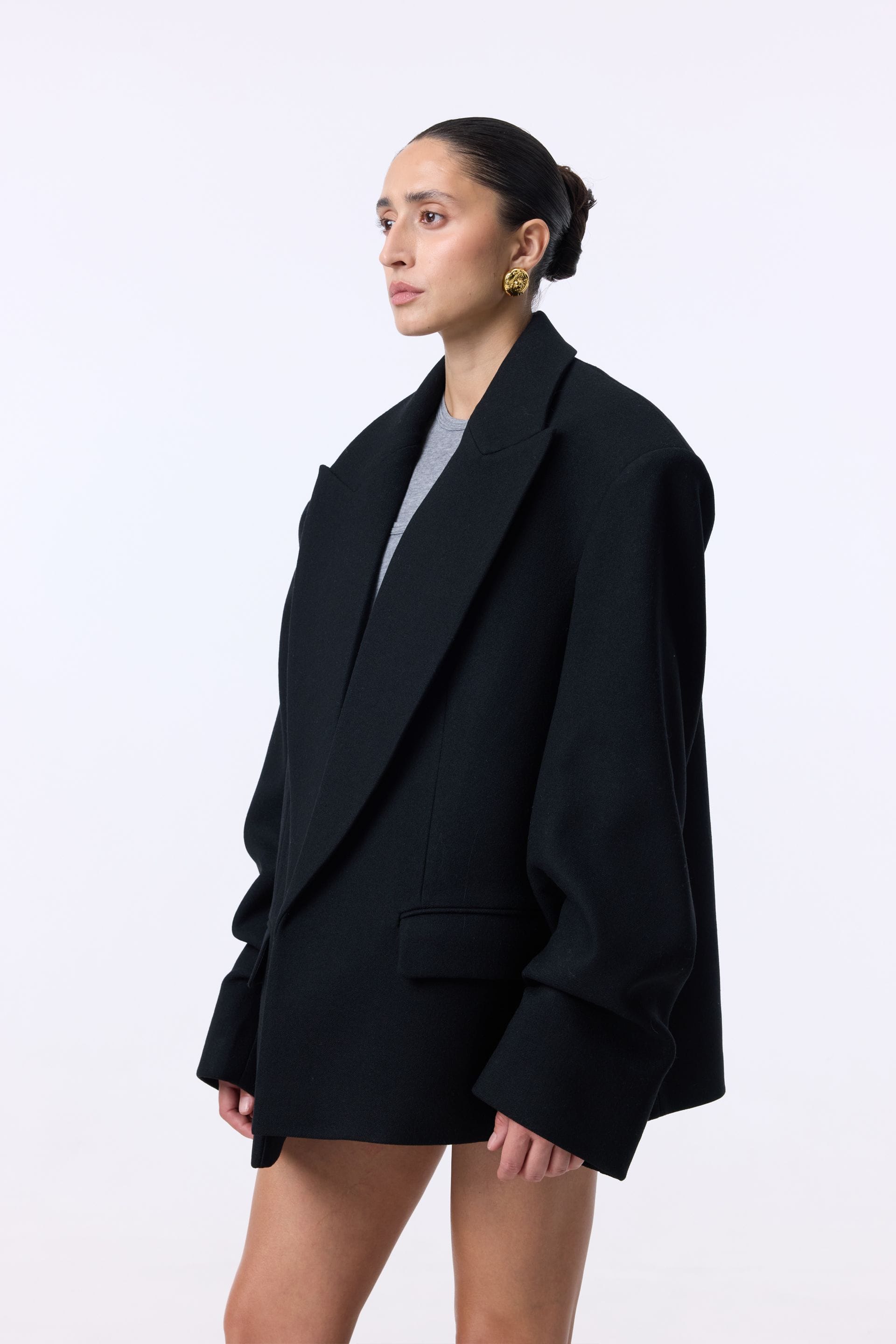 Manteau-veste oversize avec fronces sur la manche - WWU-JC1083-2-25 - Photo 5