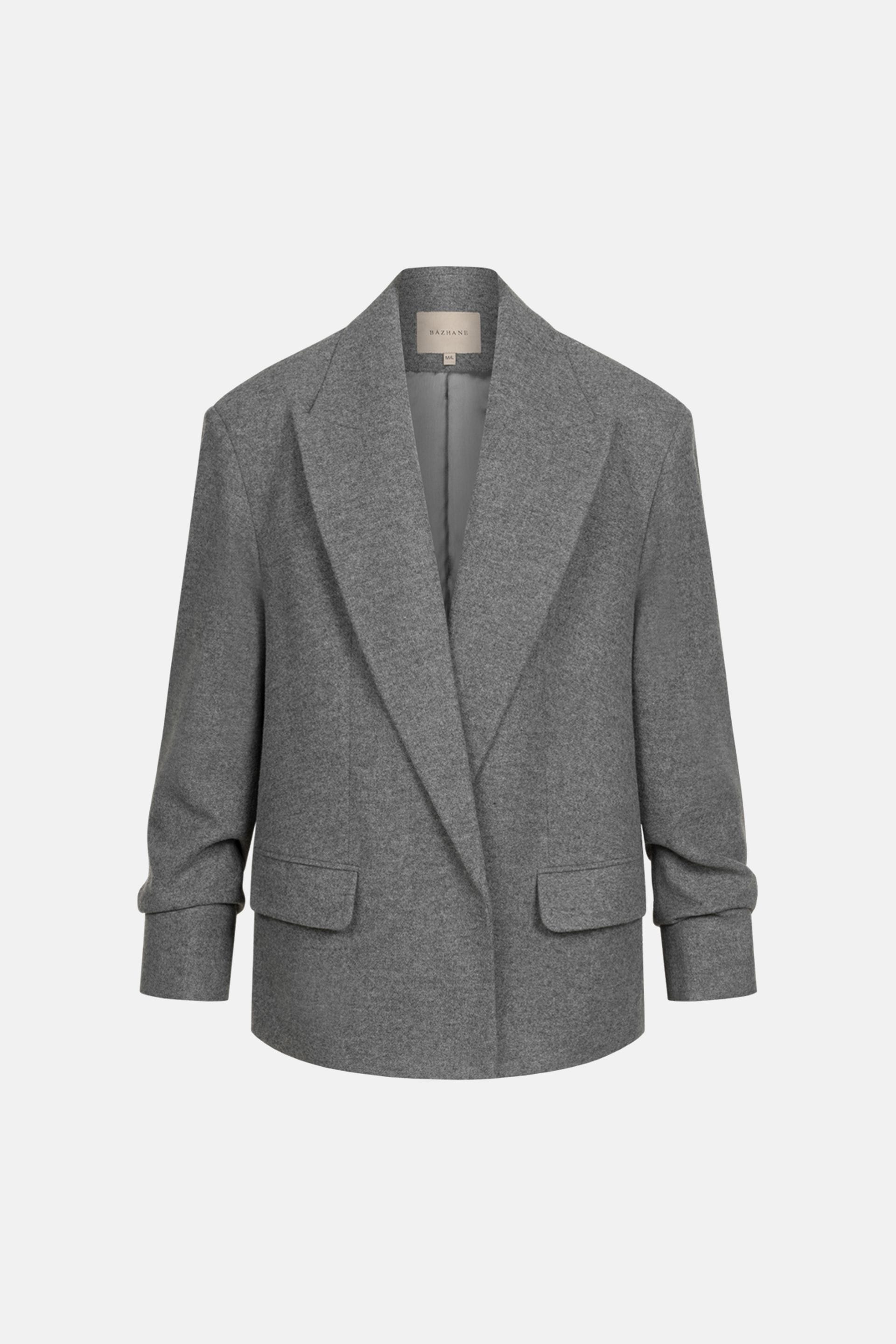 Manteau-veste oversize avec fronces sur la manche - WWU-JC1083-7-5 - Photo 3