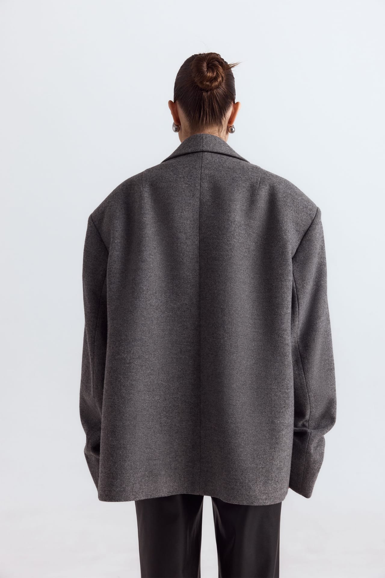 Manteau-veste oversize avec fronces sur la manche - Photo 4