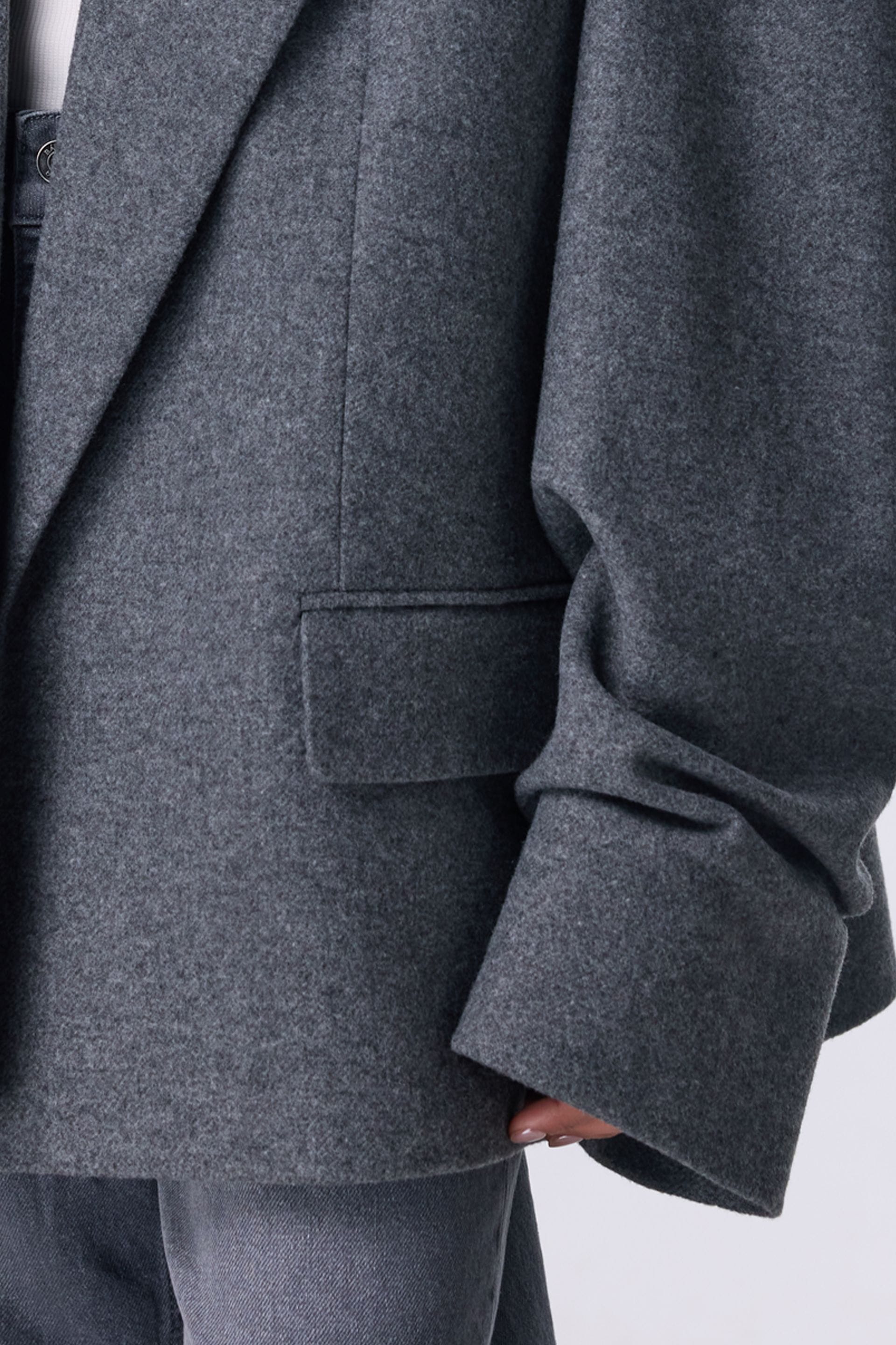 Manteau-veste oversize avec fronces sur la manche - WWU-JC1083-7-5 - Photo 5