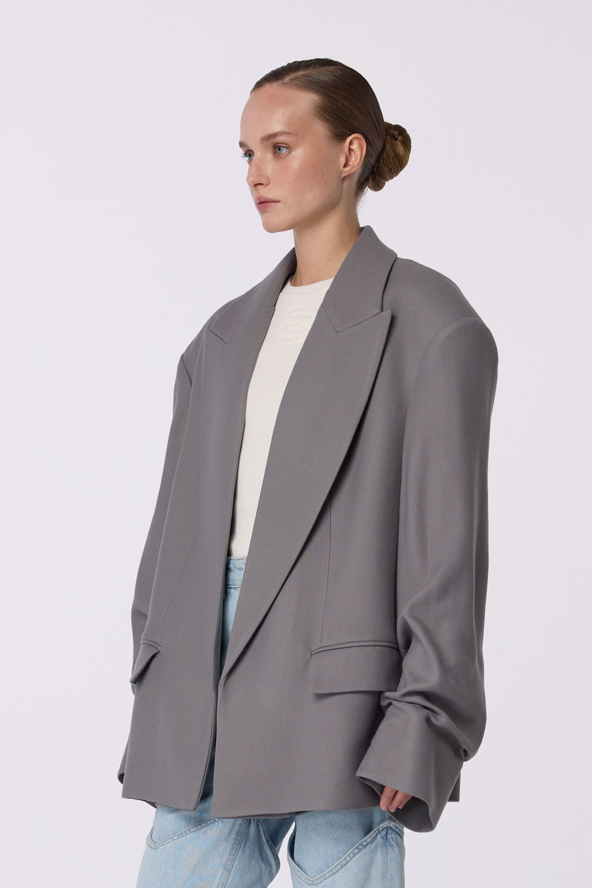 Coat-jacket with gathered sleeves - WWU-JC1083-9-38 - Photo 2