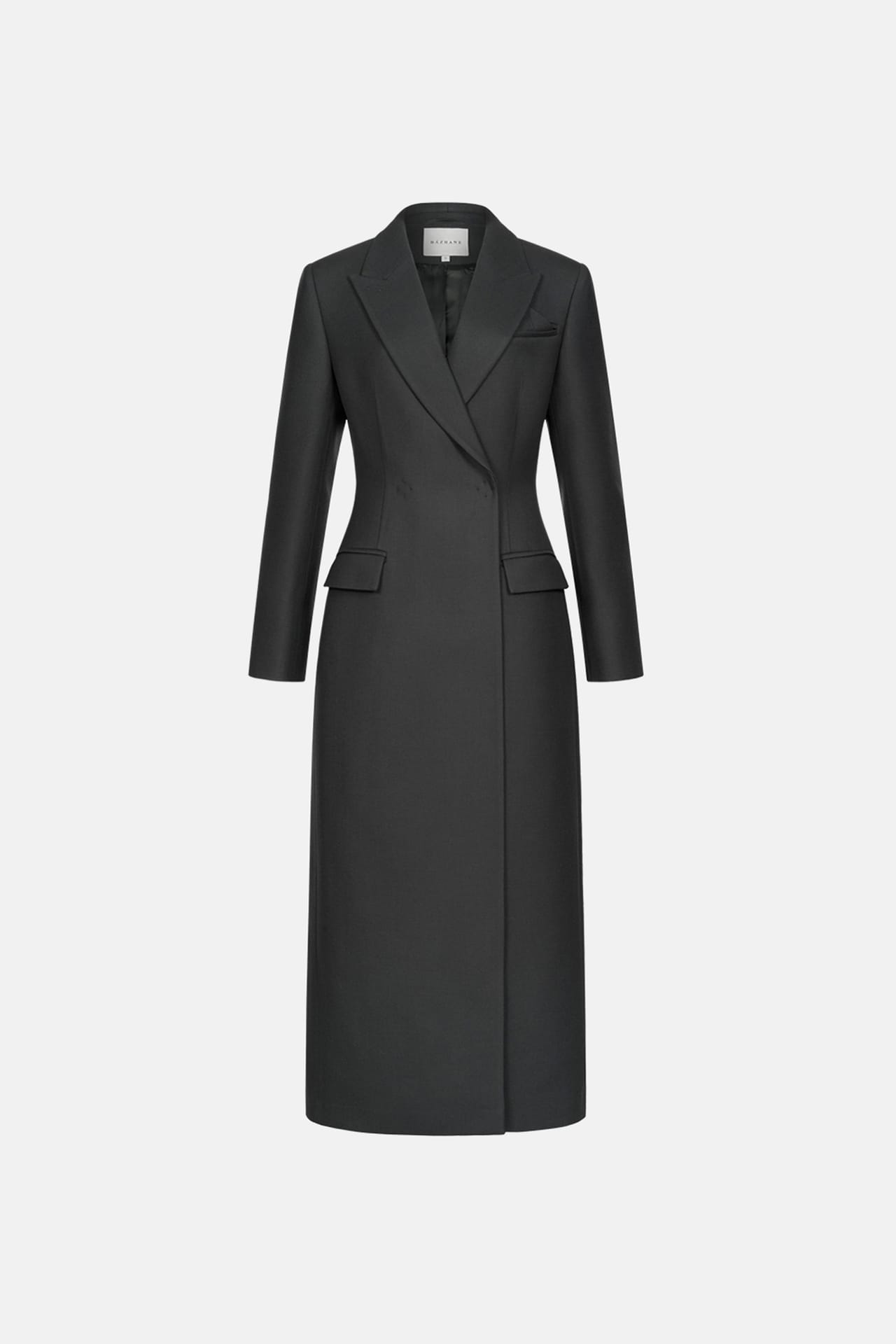 Fitted coat with accent shoulder - Photo 1