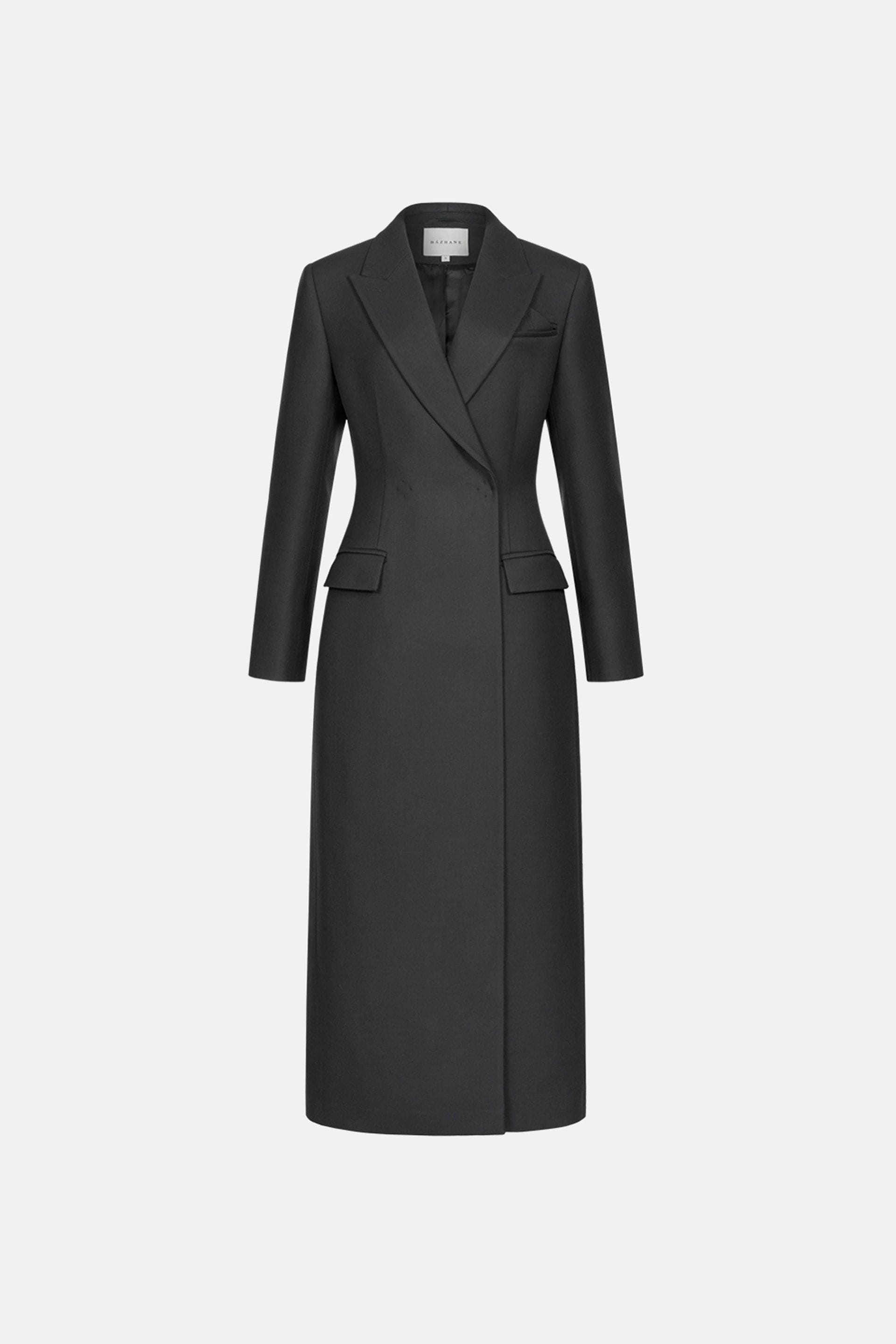 Fitted coat with accent shoulder - WWU-OC1036-18-38-140 - Photo 3