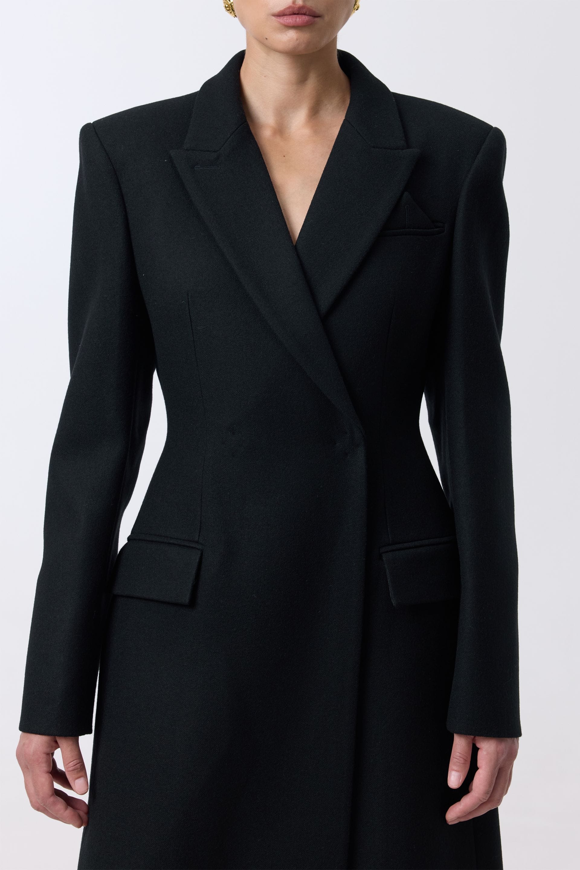 Fitted coat with accent shoulders - WWU-OC1036-2-25-130 - Photo 5