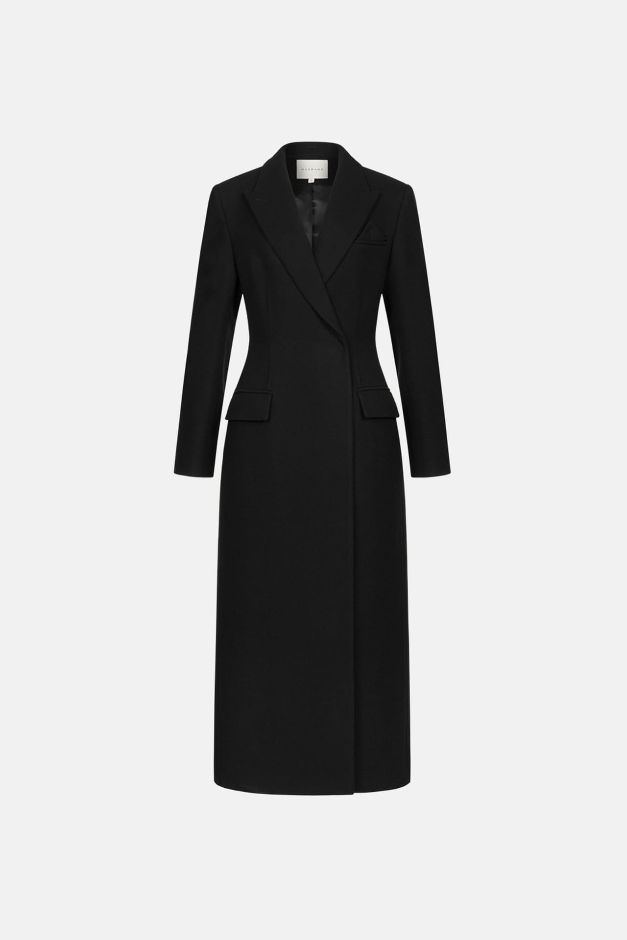 Fitted coat with accent shoulder - Photo 1