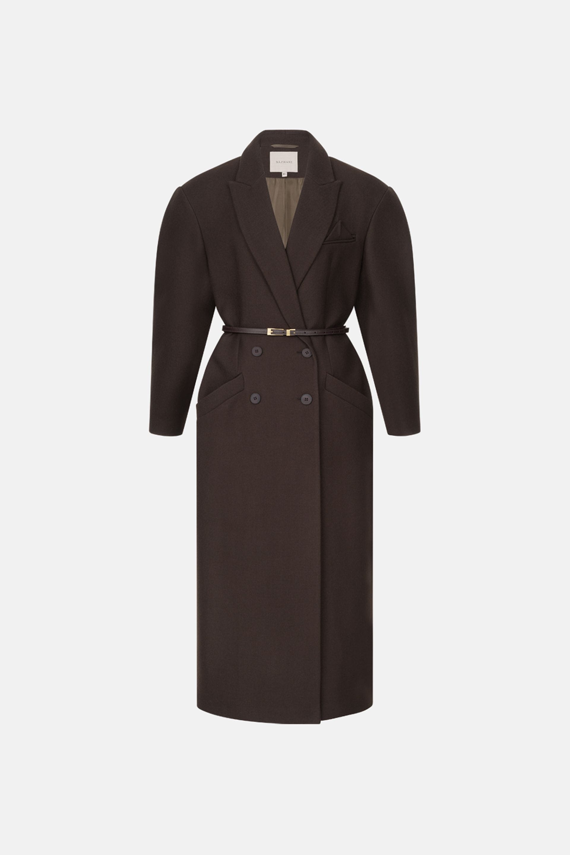 Double-breasted coat with accent shoulder - WWU-OC1037-14-25 - Photo 3