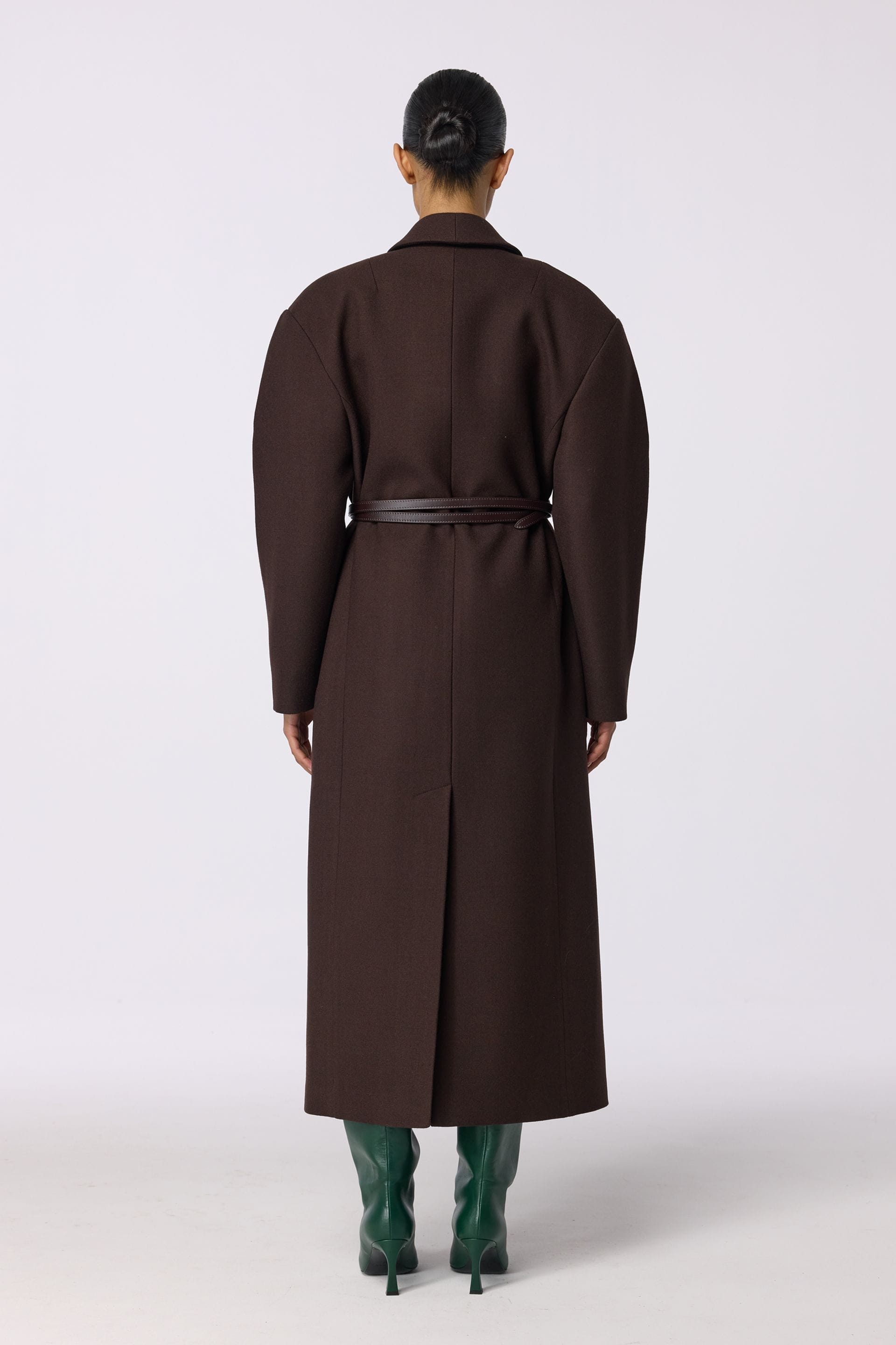 Double-breasted coat with accent shoulder - WWU-OC1037-14-25 - Photo 2