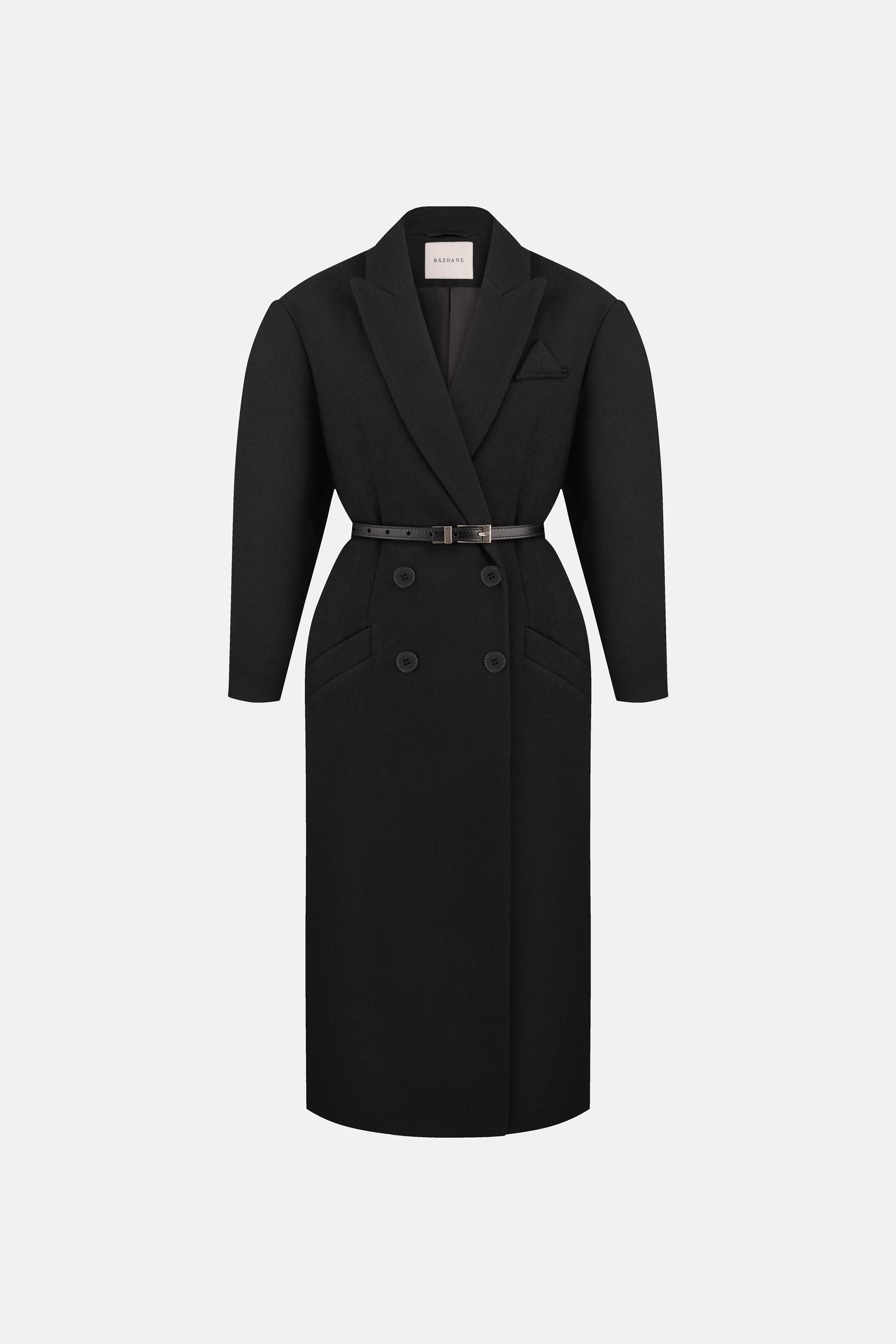 Double-breasted coat with accent shoulder - WWU-OC1037-2-25 - Photo 3