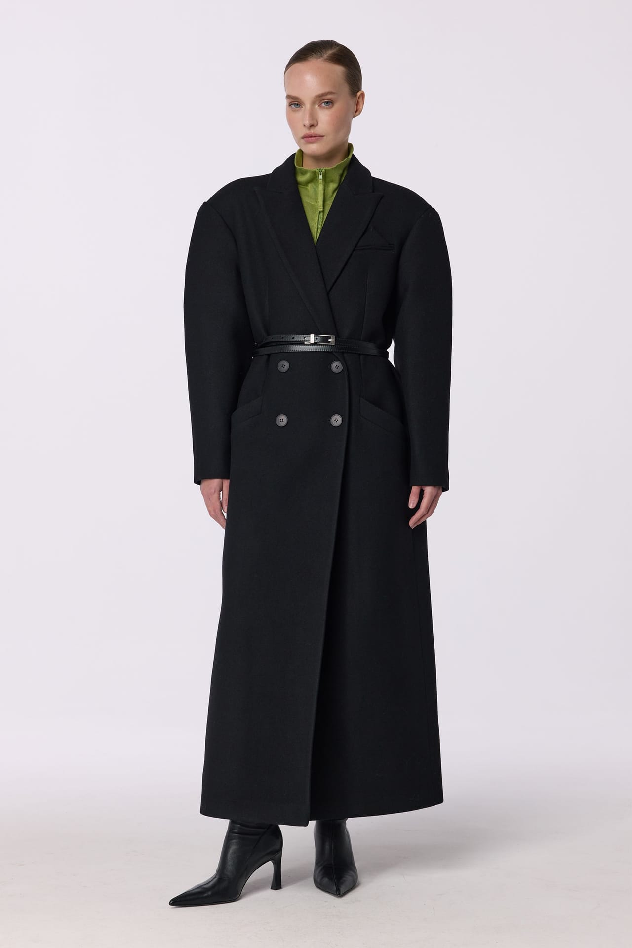 Manteau croisé à épaule accentuée - Photo 3