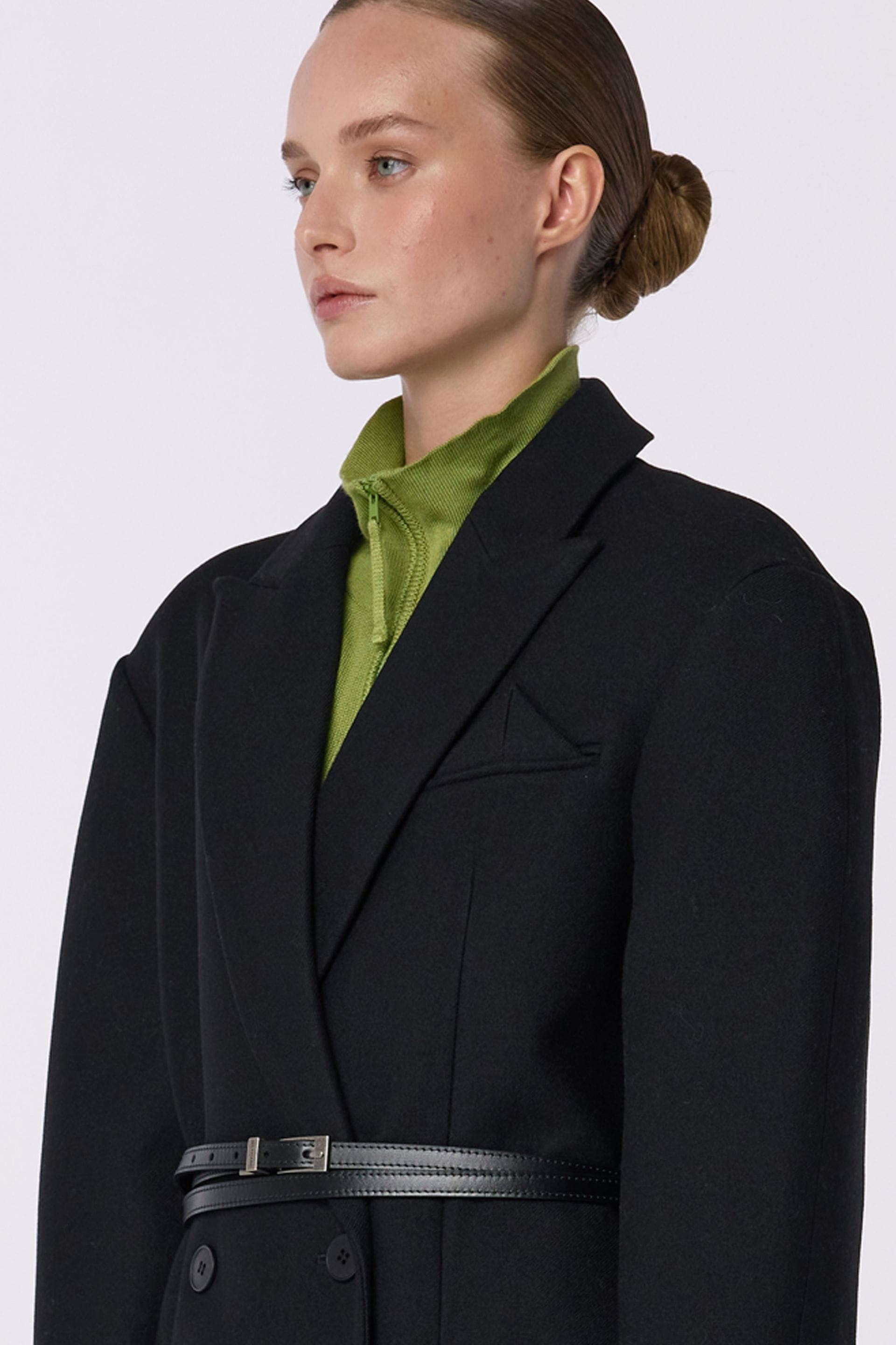 Double-breasted coat with accent shoulder - WWU-OC1037-2-25 - Photo 5