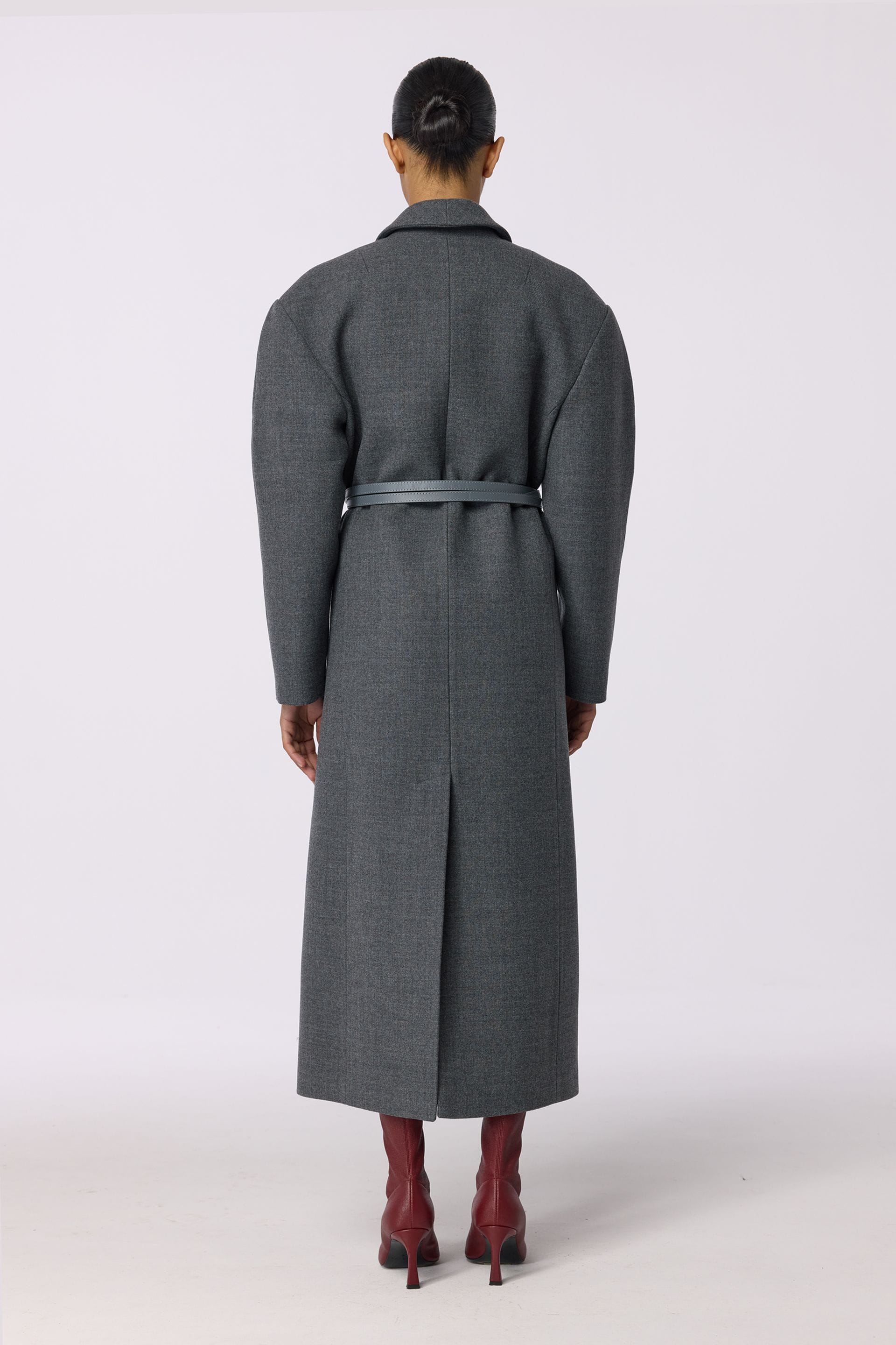 Double-breasted coat with accent shoulders - WWU-OC1037-9-106 - Photo 2
