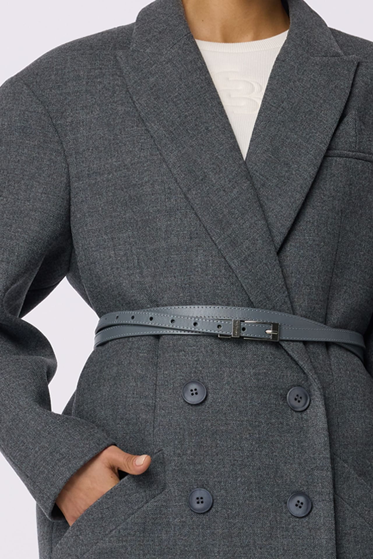 Manteau croisé à épaule accentuée - Photo 5