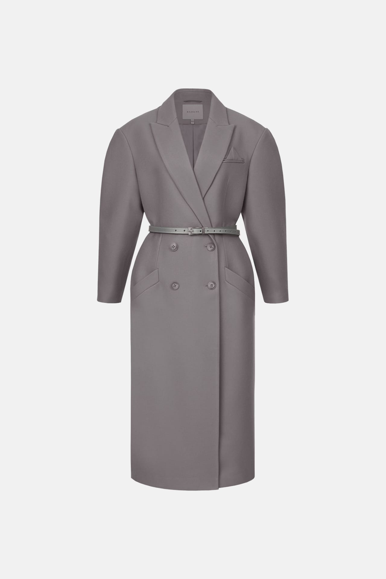 Double-breasted coat with accent shoulders - Photo 1