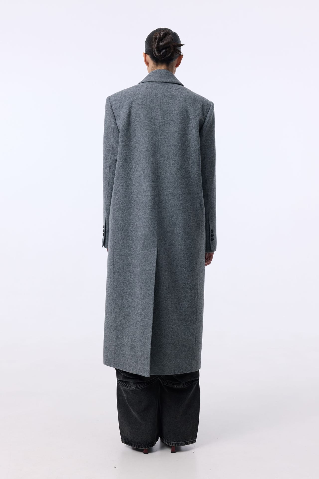 Double-breasted, straight-cut coat - Photo 2