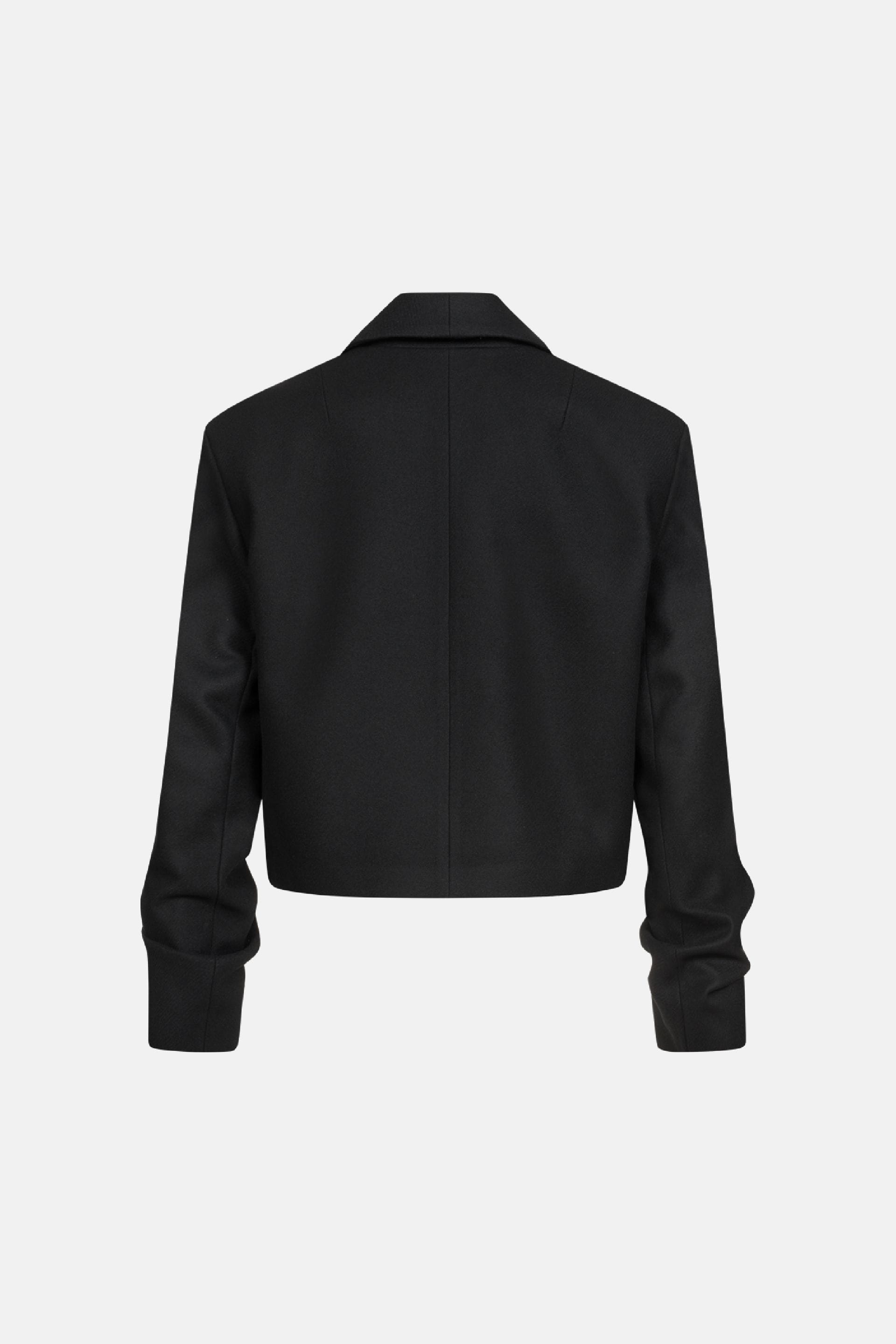Cropped coat with gathered sleeves - WWU-OC1057-2-80 - Photo 4