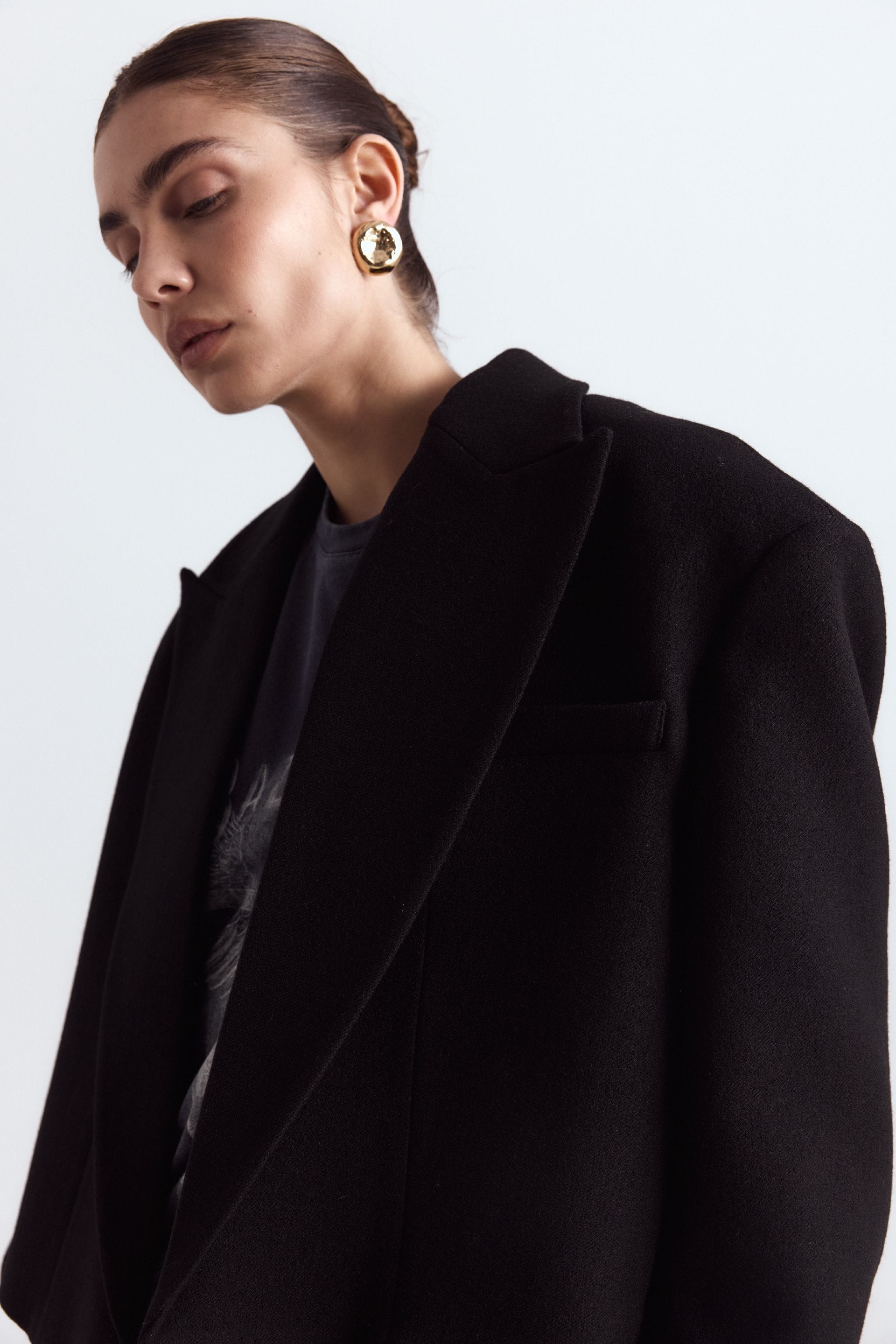 Cropped coat with gathered sleeves - WWU-OC1057-2-80 - Photo 5