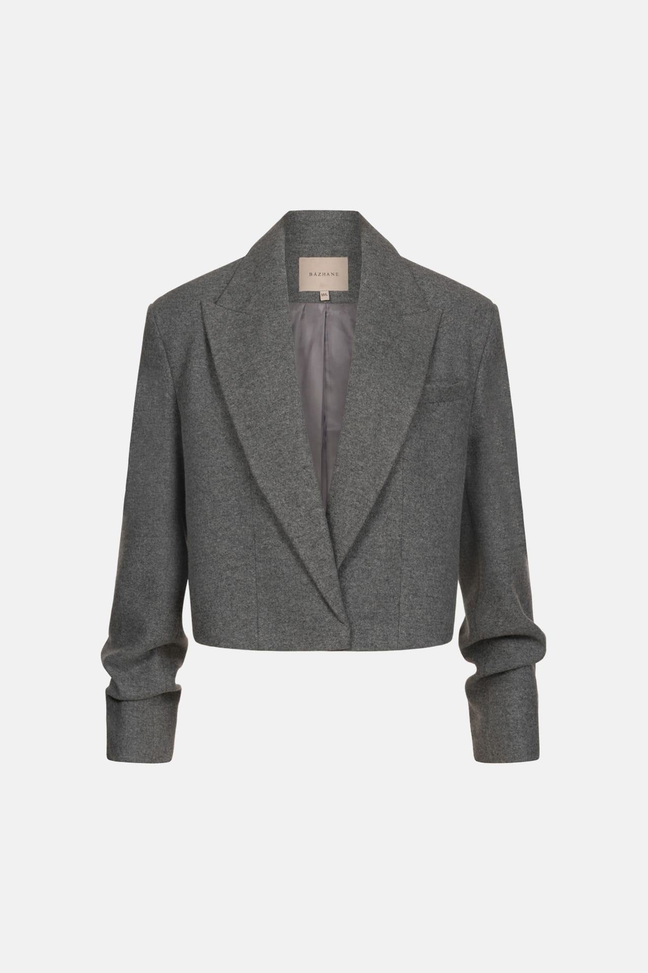 Cropped coat with a gathering on the sleeve - Photo 1