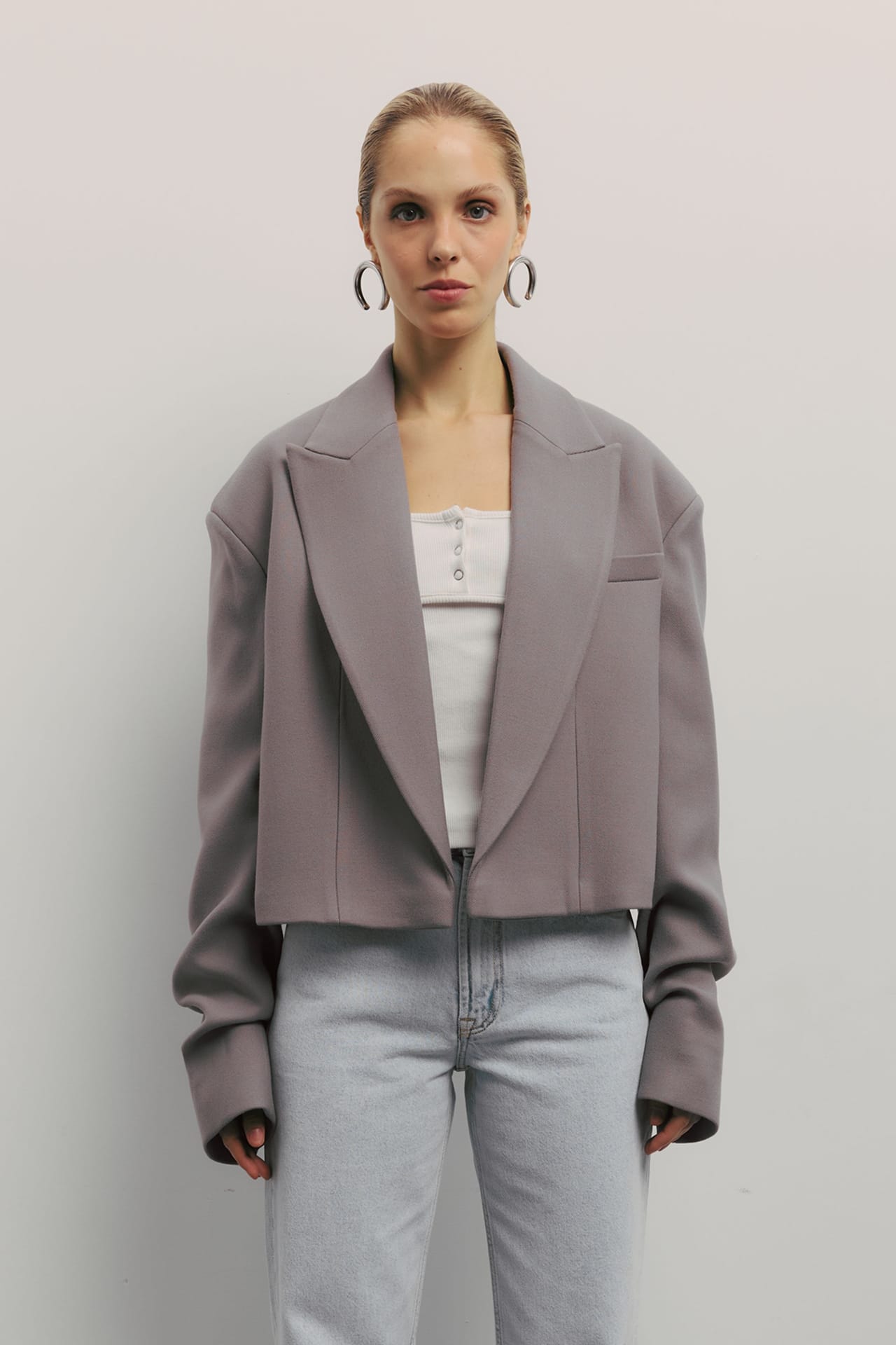 Manteau coupe droite avec fronces sur la manche - Photo 3