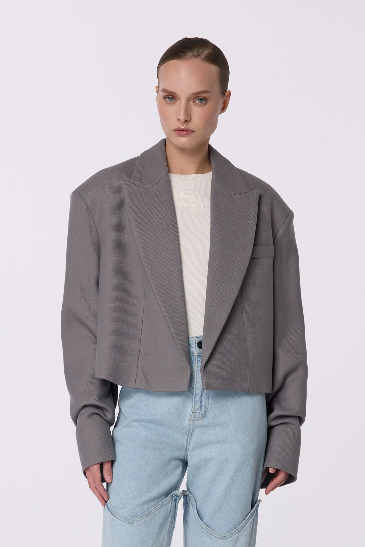 Manteau coupe droite avec fronces sur la manche - Photo 1
